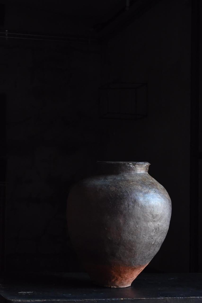 Japanese Old Pottery 1700s-1800s Tokoname / Antique Jar Vase Vessel Wabisabi 5