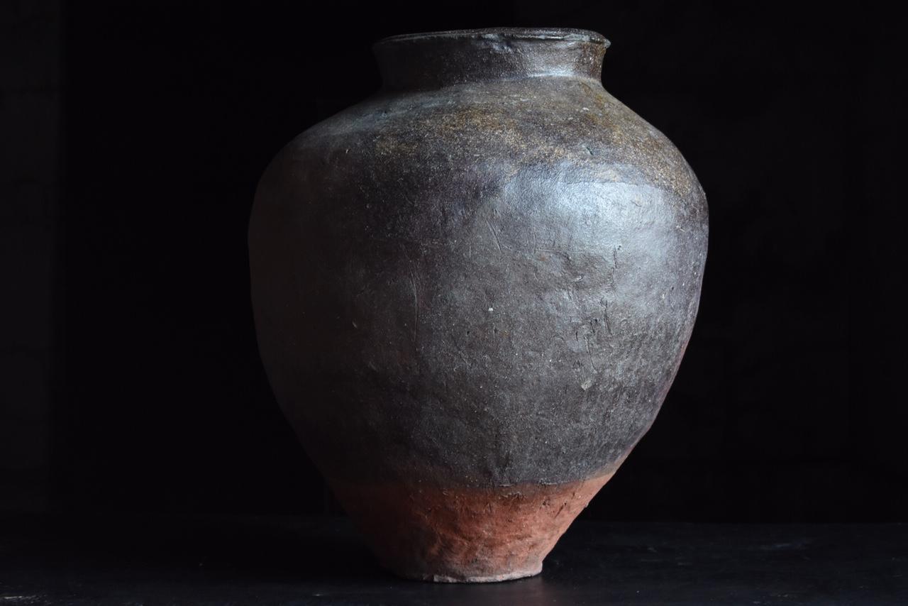 Japanese Old Pottery 1700s-1800s Tokoname / Antique Jar Vase Vessel Wabisabi In Good Condition In Sammu-shi, Chiba