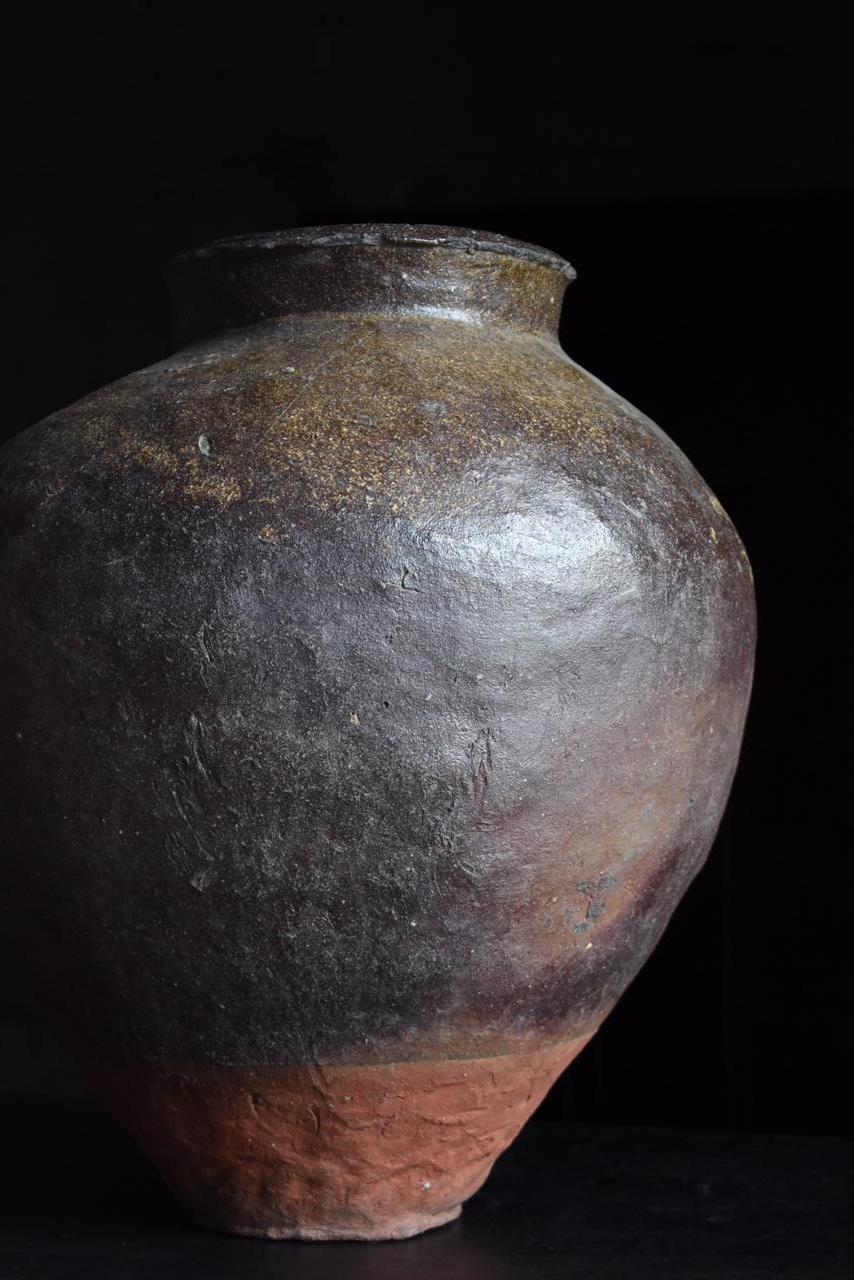 Japanese Old Pottery 1700s-1800s Tokoname / Antique Jar Vase Vessel Wabisabi 2