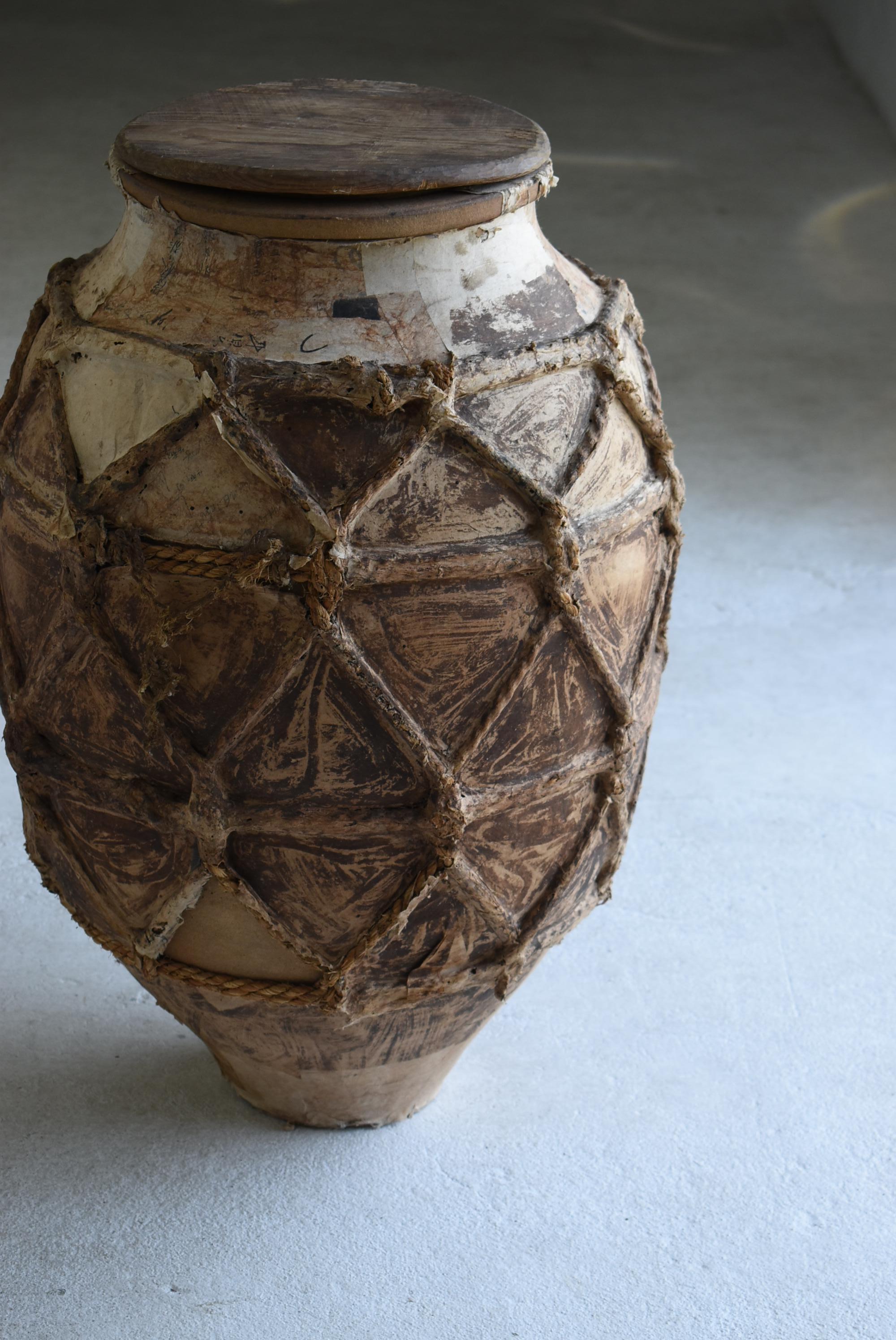 Japanese Old Pottery 1800s-1900s/Antique Flower Vase Vessel Jar Wabisabi Art 2