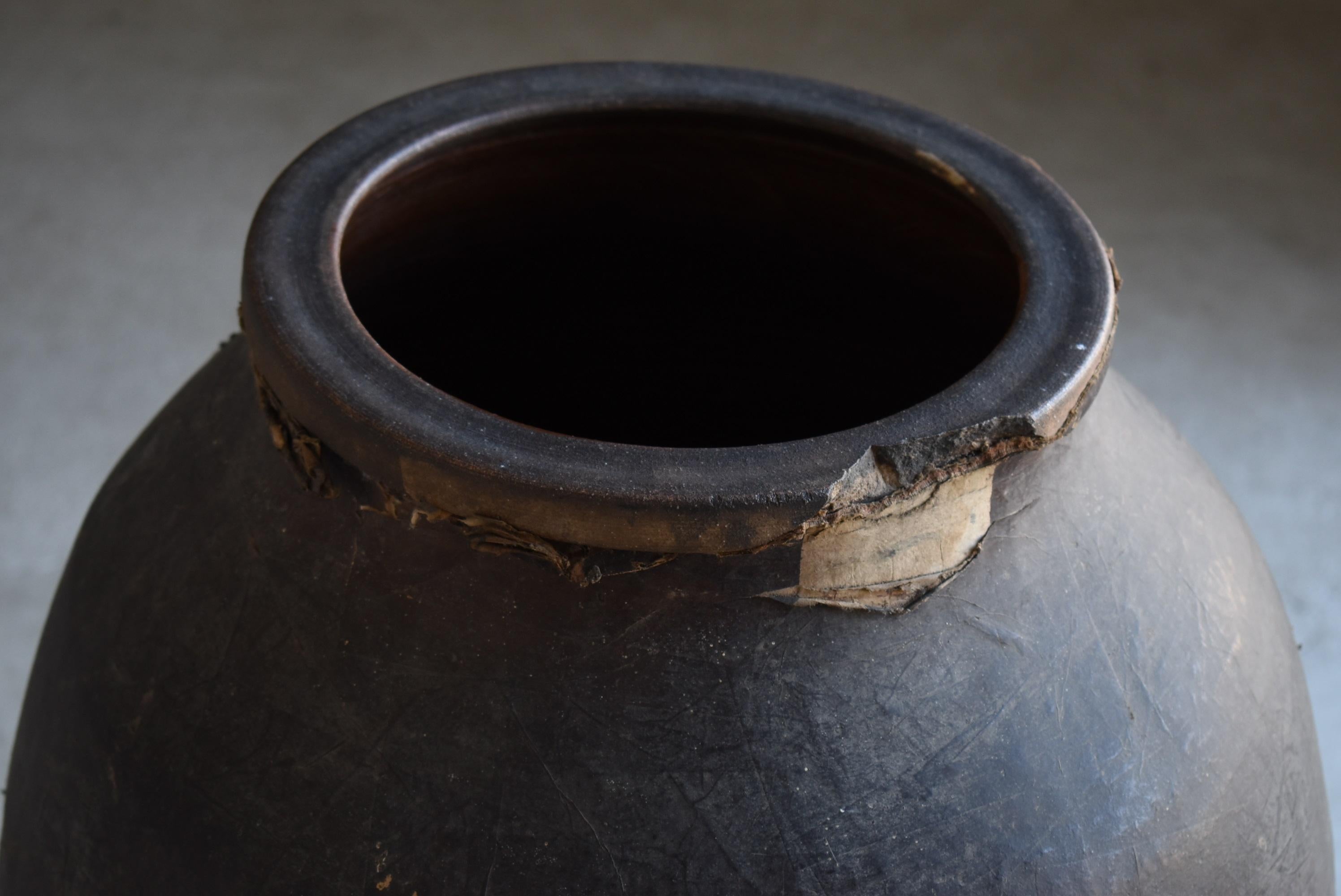 Japanese Old Pottery 1800s-1900s /Antique Tsubo Vessel Jar Flower Vase Wabisabi 1