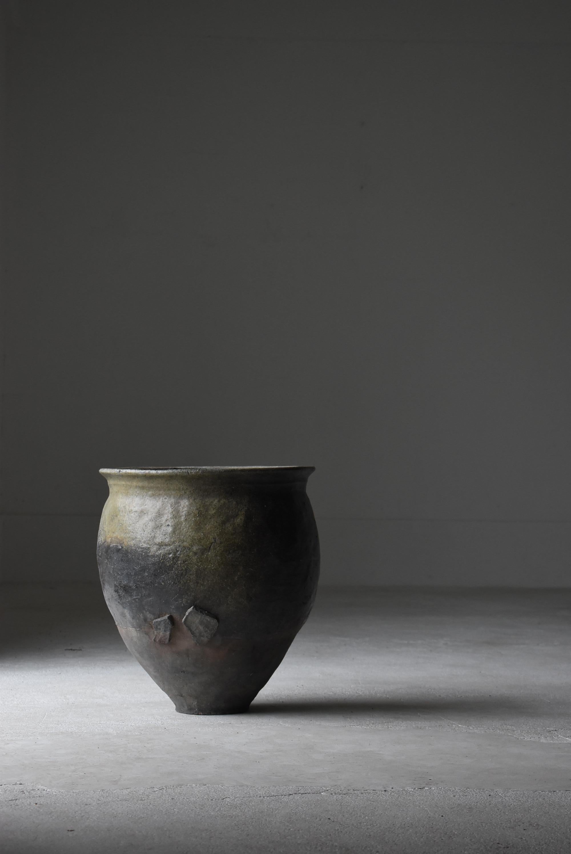Japanese Old Pottery Edo Period 1750s-1860s/Antique Vessel Vase Wabisabi-Art 6