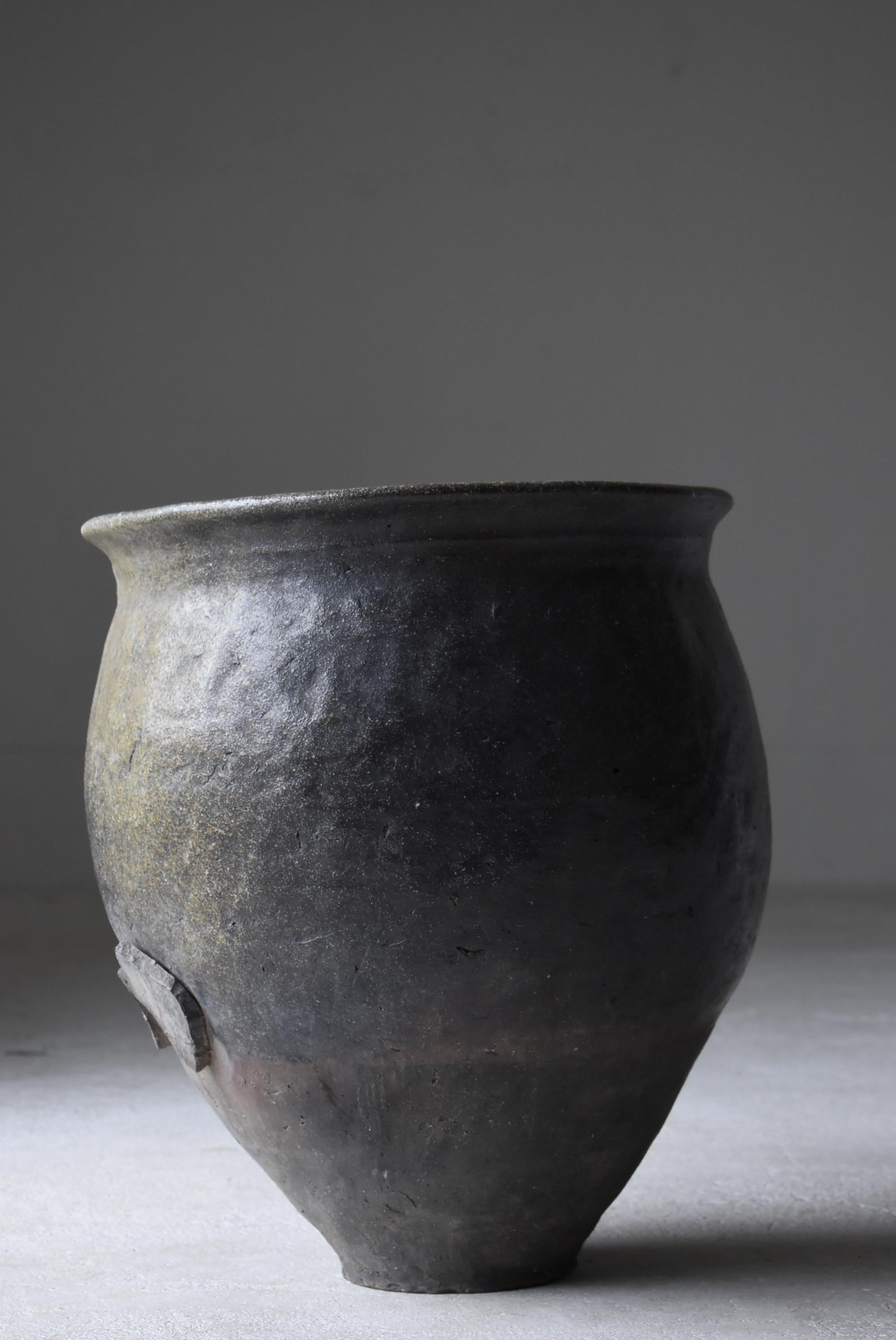 19th Century Japanese Old Pottery Edo Period 1750s-1860s/Antique Vessel Vase Wabisabi-Art