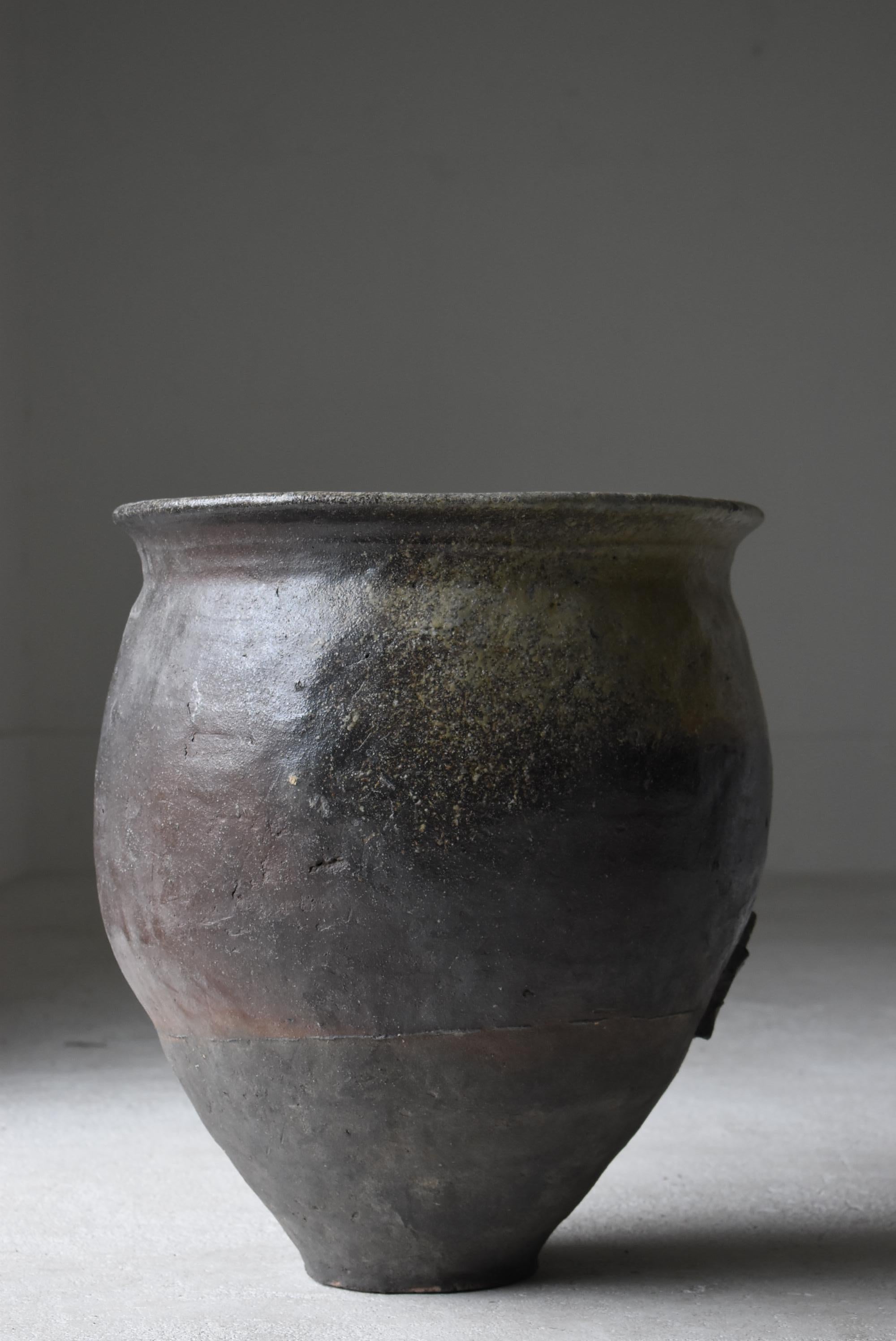 Japanese Old Pottery Edo Period 1750s-1860s/Antique Vessel Vase Wabisabi-Art 3