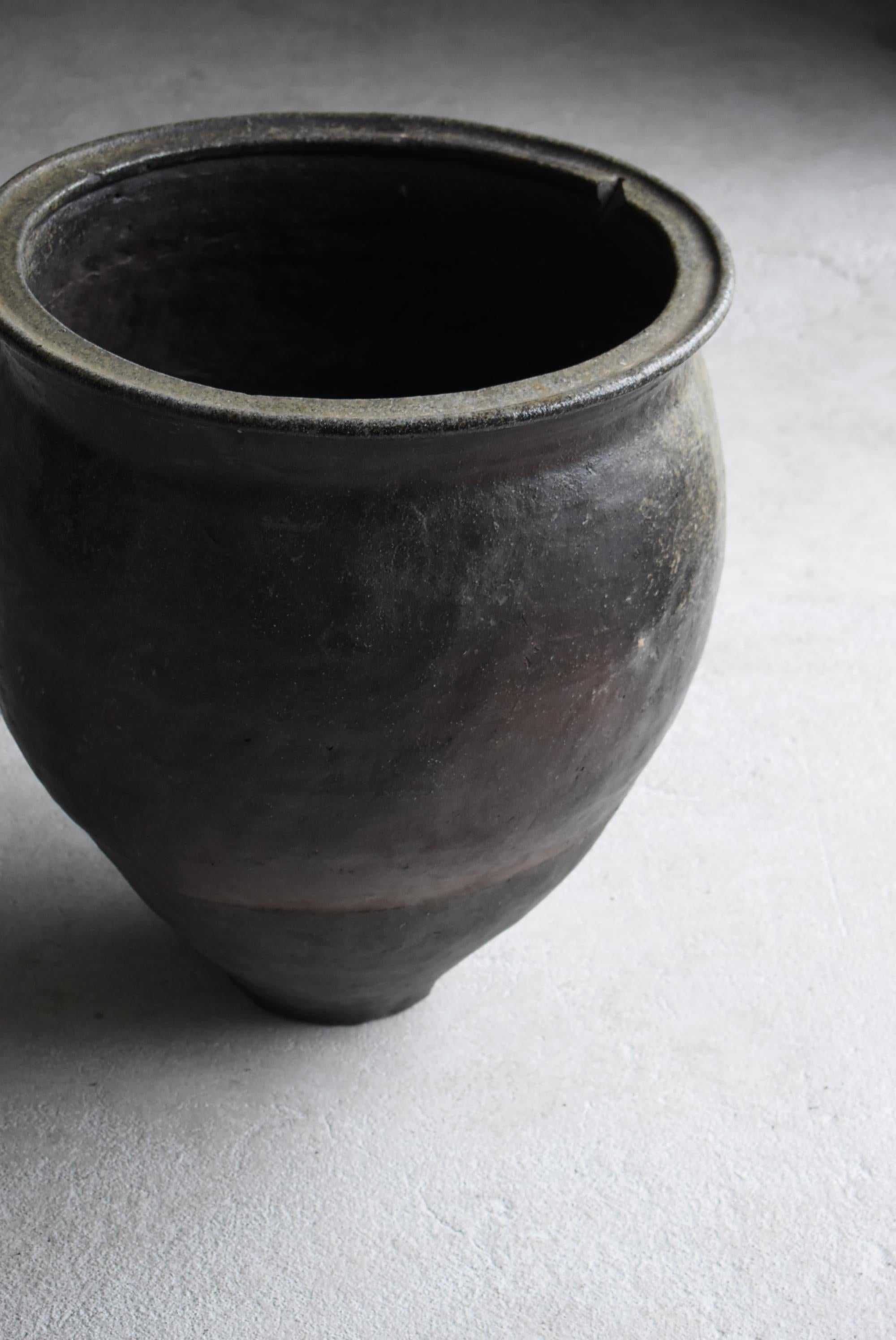 Japanese Old Pottery Edo Period 1750s-1860s/Antique Vessel Vase Wabisabi-Art 5