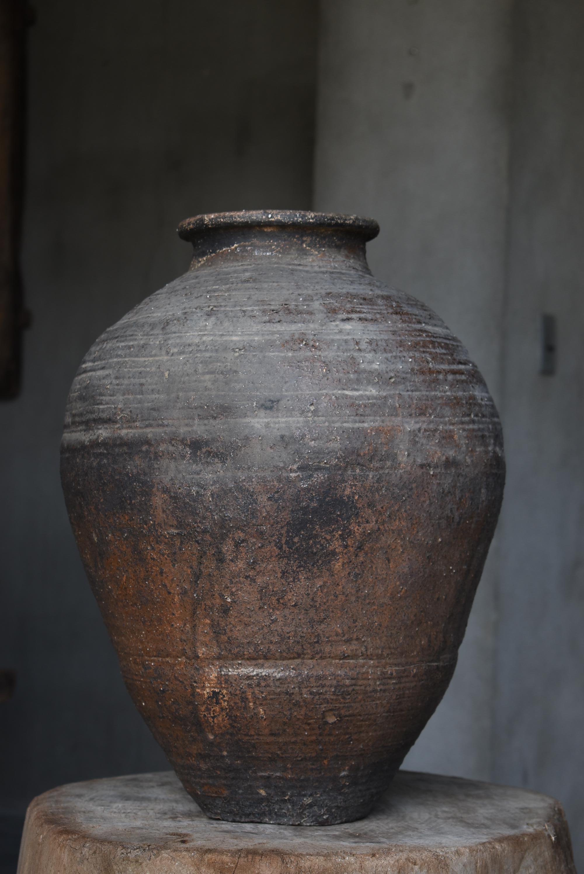 19th Century Japanese Old Pottery Edo Period 1800s-1900s/Antique Vessel Ceramic Flower Vase
