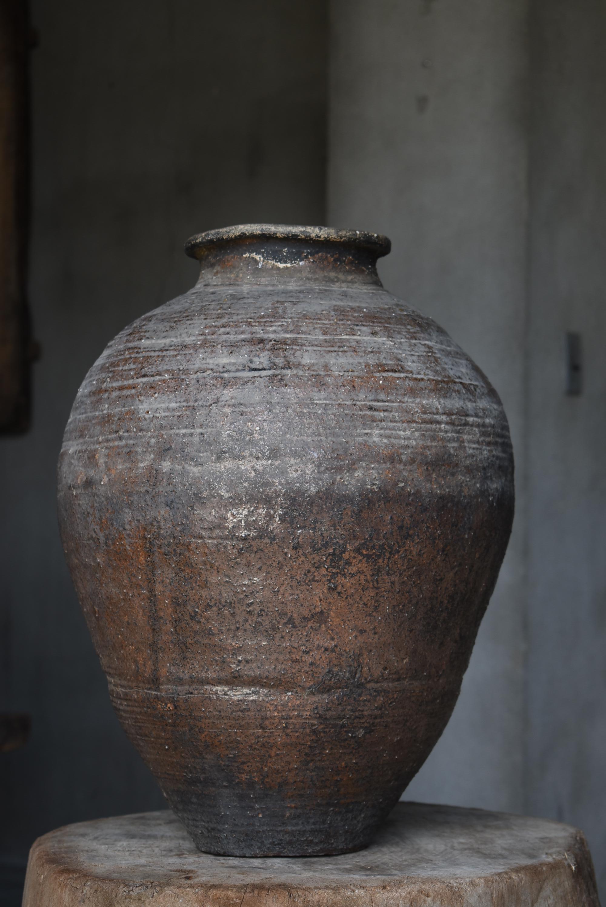 Japanese Old Pottery Edo Period 1800s-1900s/Antique Vessel Ceramic Flower Vase 1