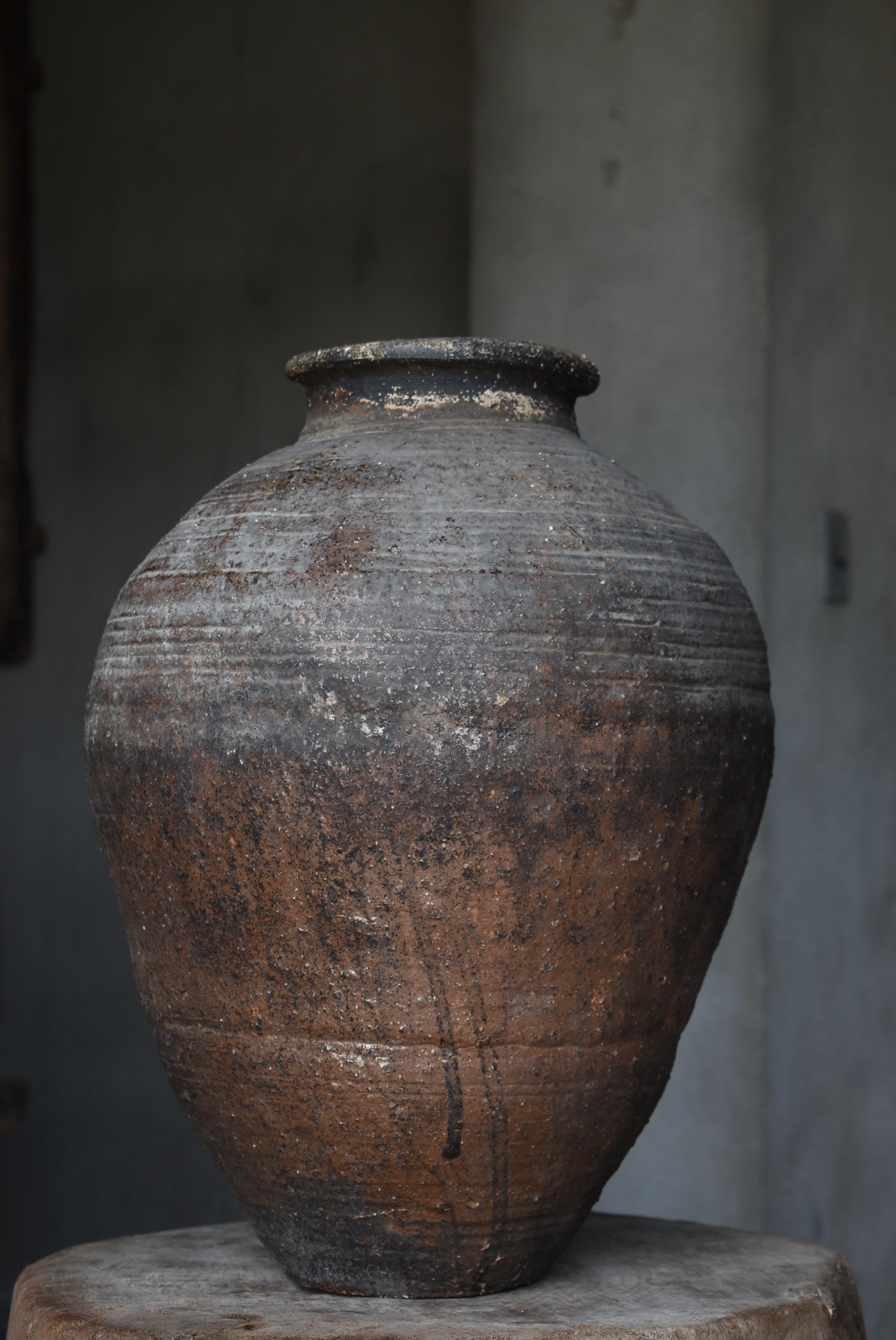 Japanese Old Pottery Edo Period 1800s-1900s/Antique Vessel Ceramic Flower Vase 2