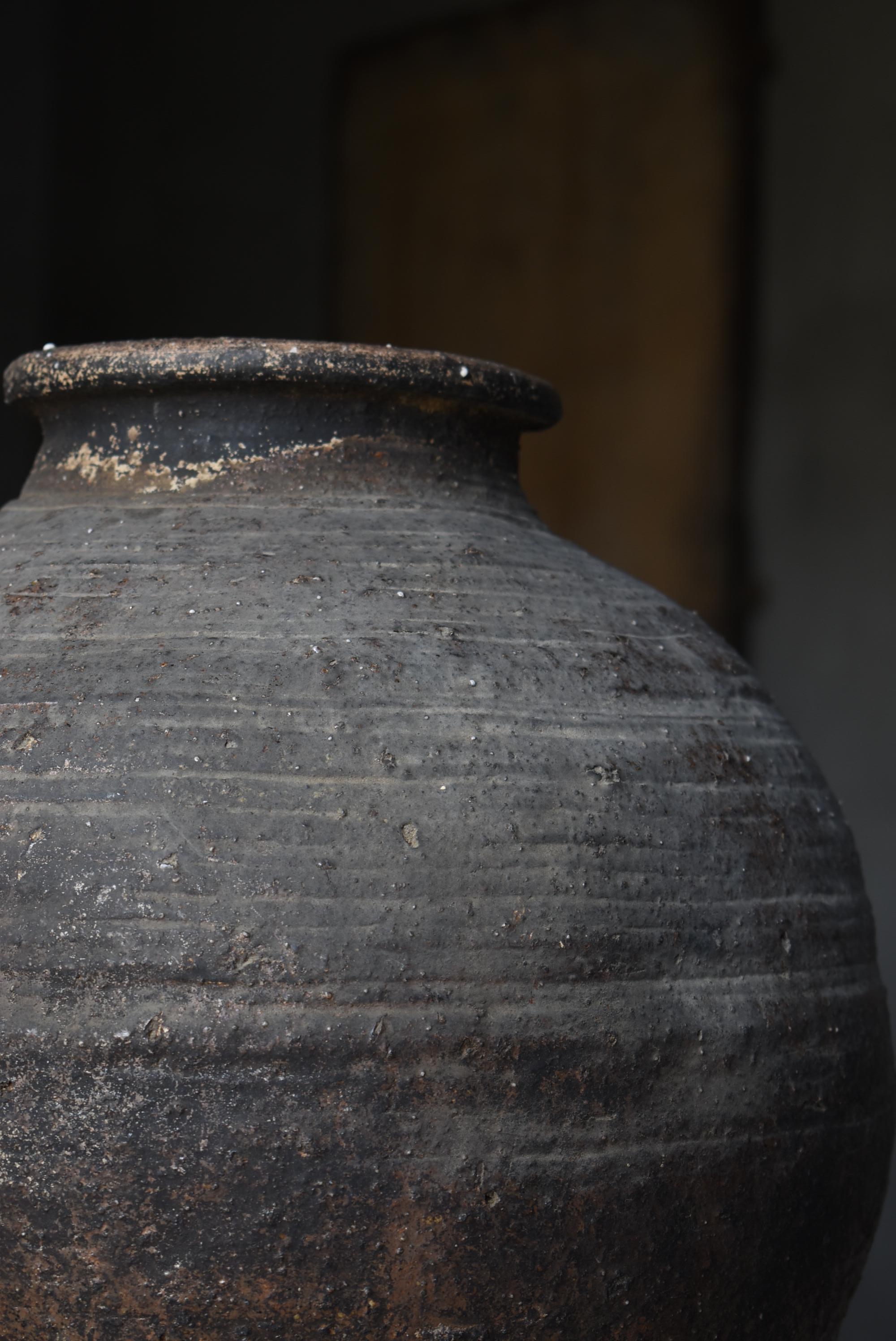 Japanese Old Pottery Edo Period 1800s-1900s/Antique Vessel Ceramic Flower Vase 3