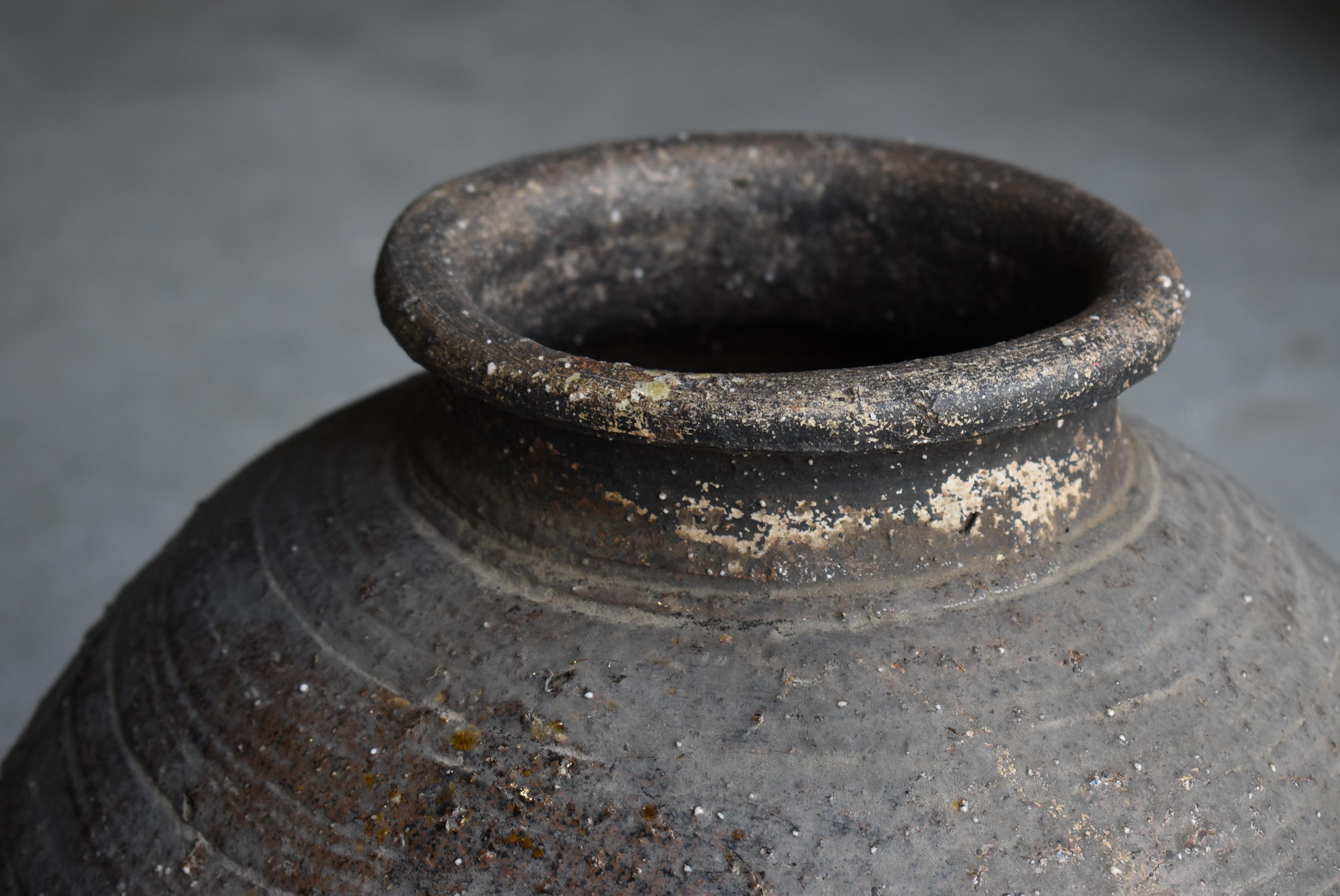 Japanese Old Pottery Edo Period 1800s-1900s/Antique Vessel Ceramic Flower Vase 4