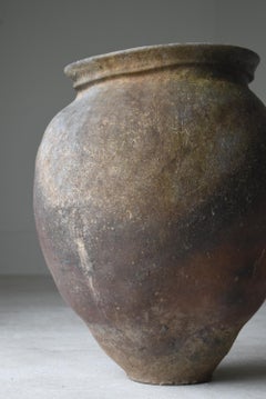 Japanese Old Pottery Large Jar 1700s-1800s/Antique Flower Vase Vessel Wabisabi