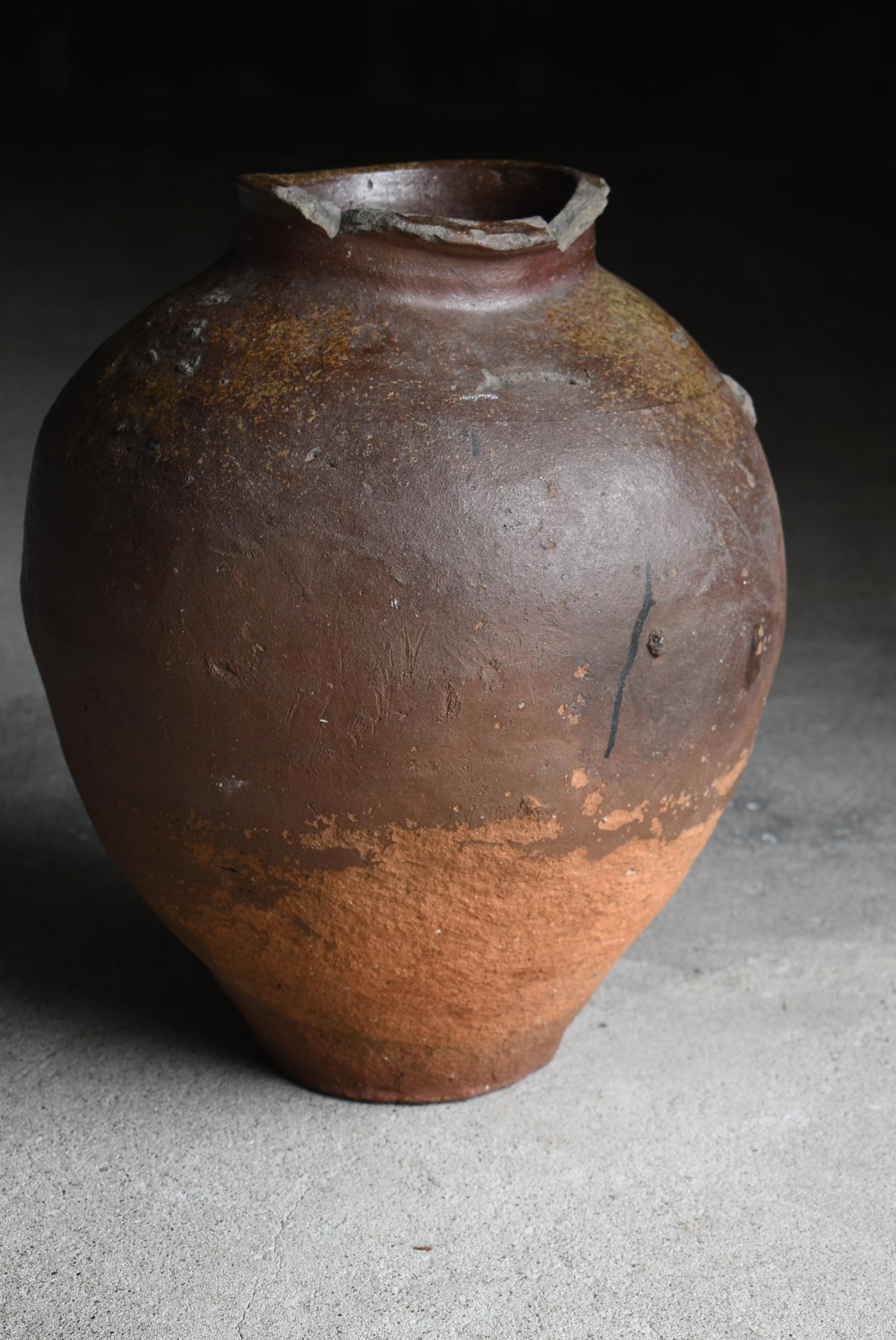 Japanese Old Pottery Tokoname 1700s-1800s/Antique Flower Vase Vessel Jar Tsubo 5