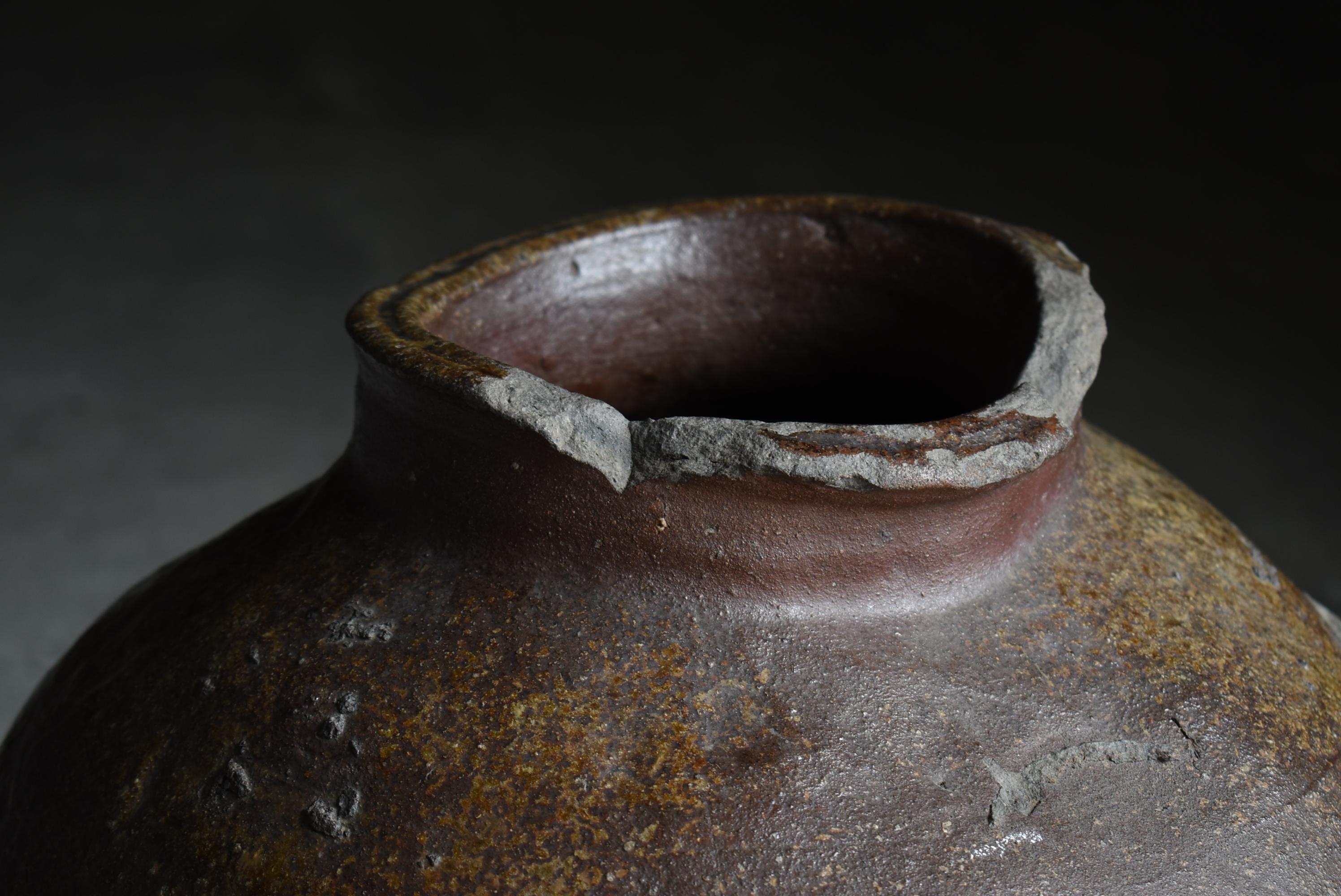 Japanese Old Pottery Tokoname 1700s-1800s/Antique Flower Vase Vessel Jar Tsubo 7