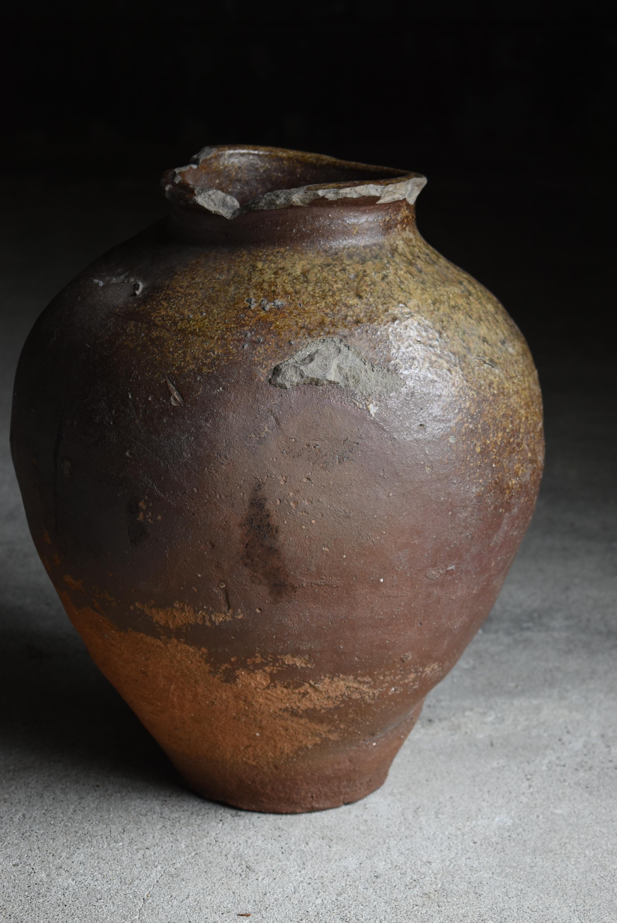 Japanese Old Pottery Tokoname 1700s-1800s/Antique Flower Vase Vessel Jar Tsubo 8