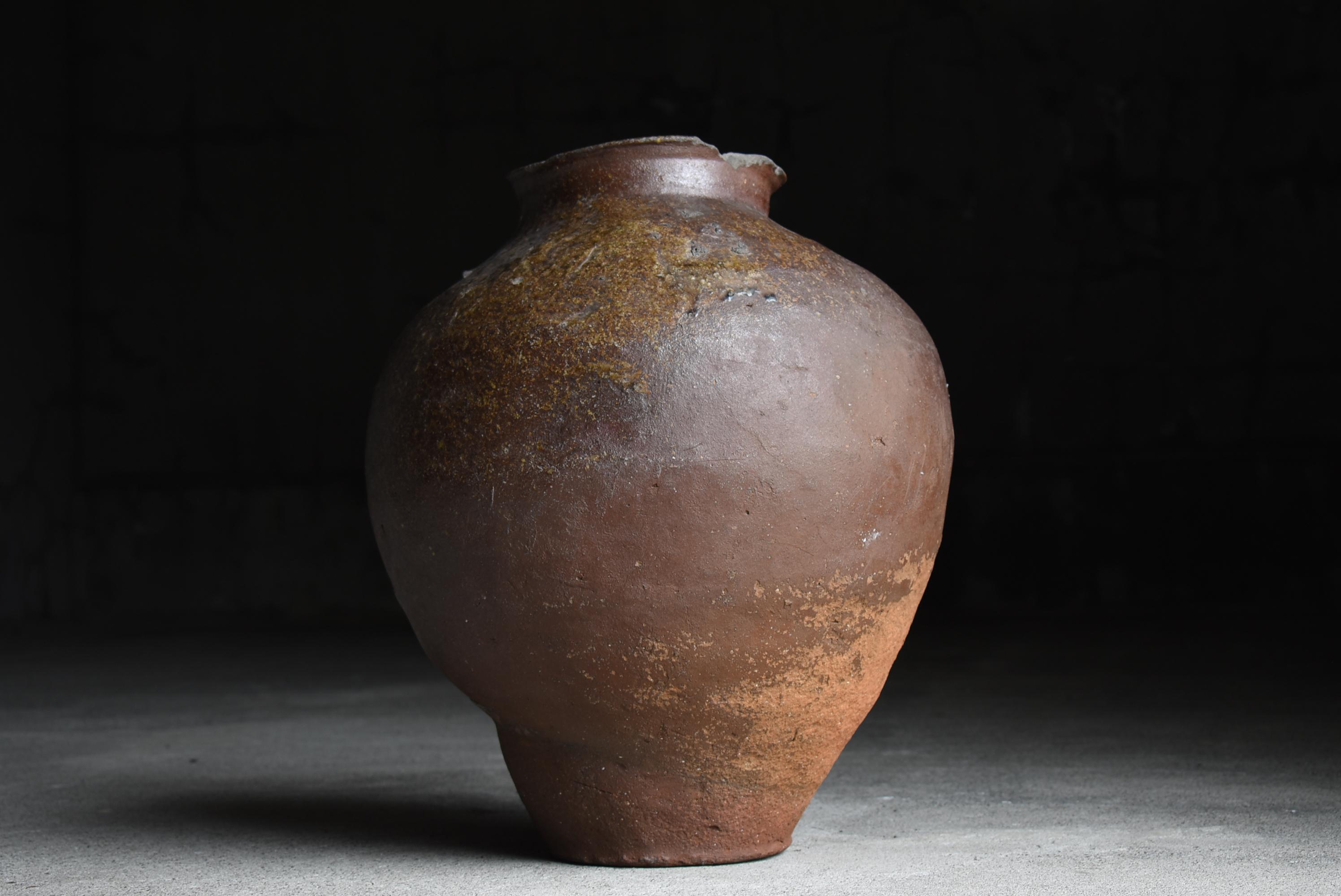 Japanese Old Pottery Tokoname 1700s-1800s/Antique Flower Vase Vessel Jar Tsubo 11