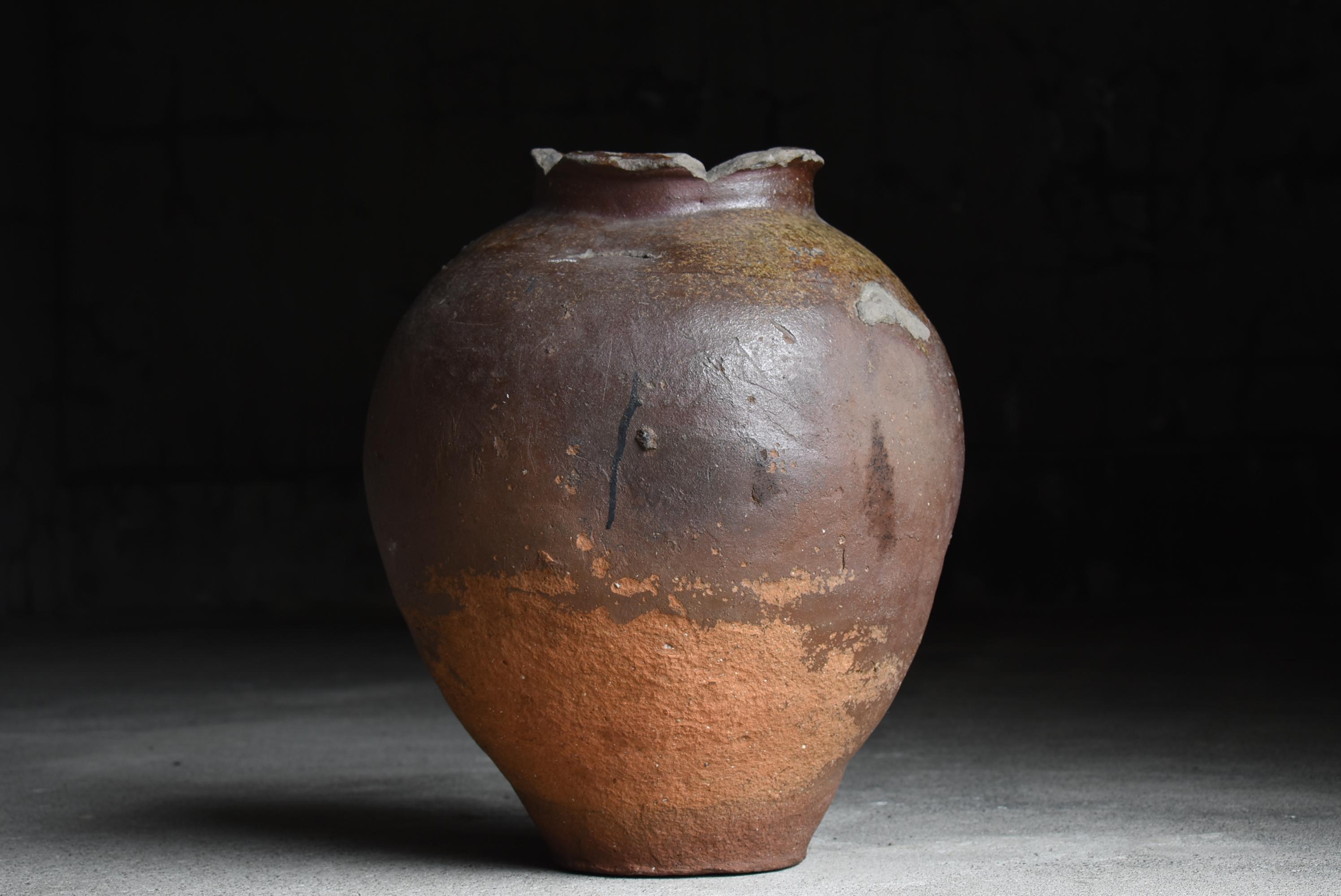 Japanese Old Pottery Tokoname 1700s-1800s/Antique Flower Vase Vessel Jar Tsubo 12