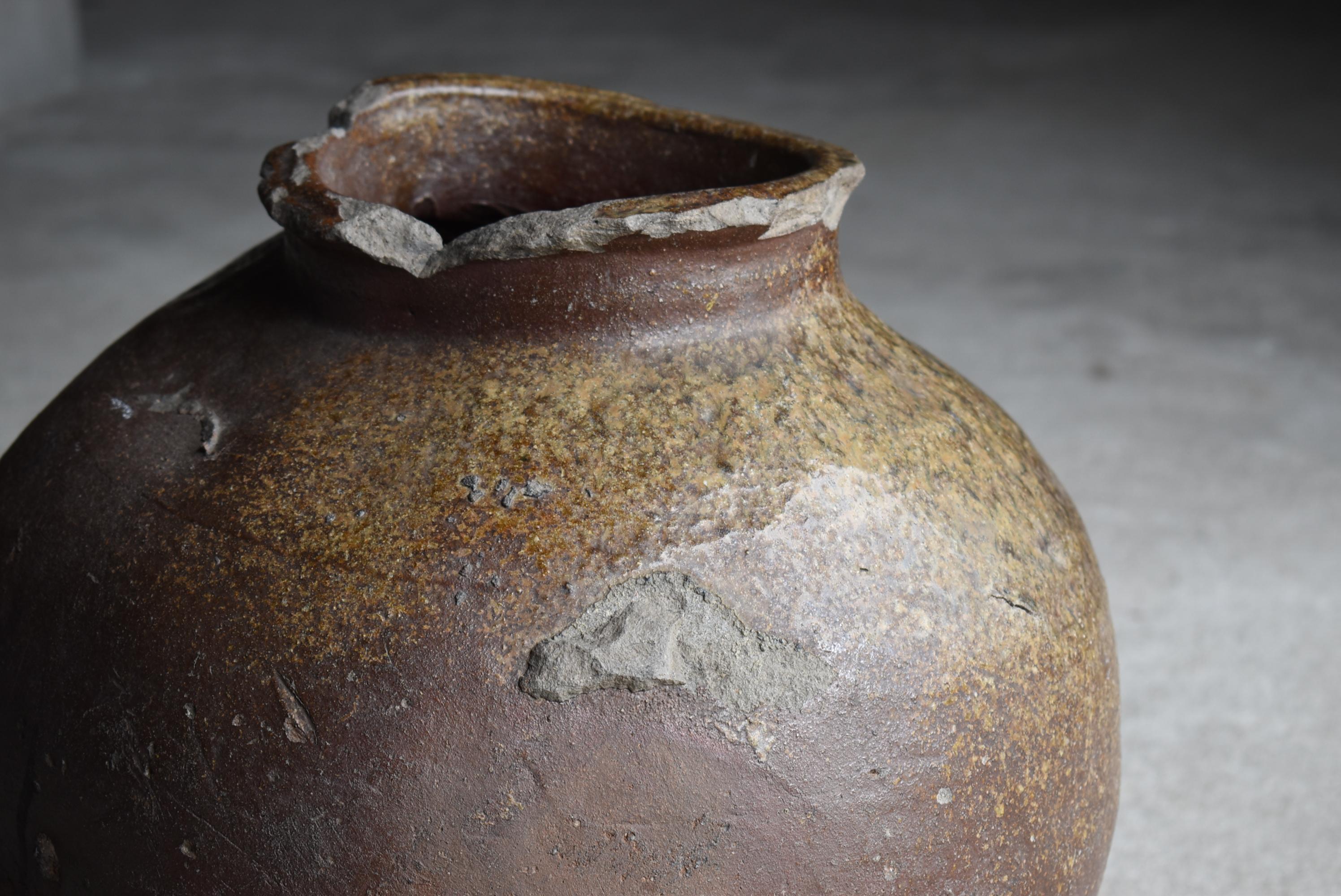 19th Century Japanese Old Pottery Tokoname 1700s-1800s/Antique Flower Vase Vessel Jar Tsubo