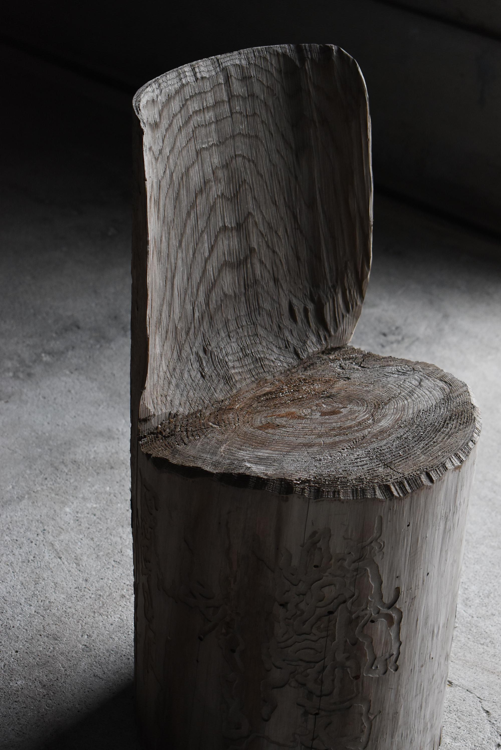 Japanese Old Primitive Side Chair 1940s-1960s / Wabisabi Carpintería en venta