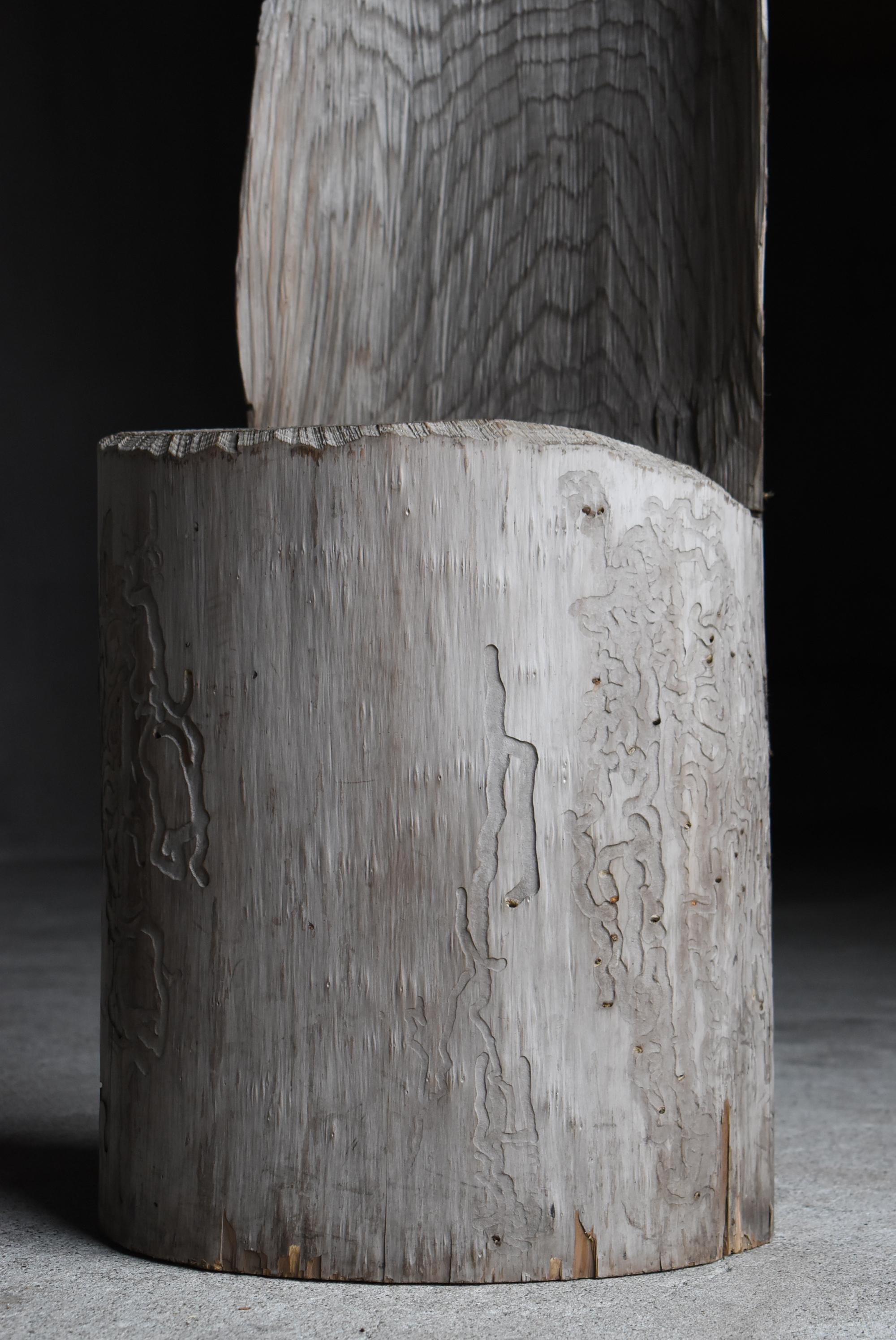 Japanese Old Primitive Side Chair 1940s-1960s / Wabisabi Cedro en venta