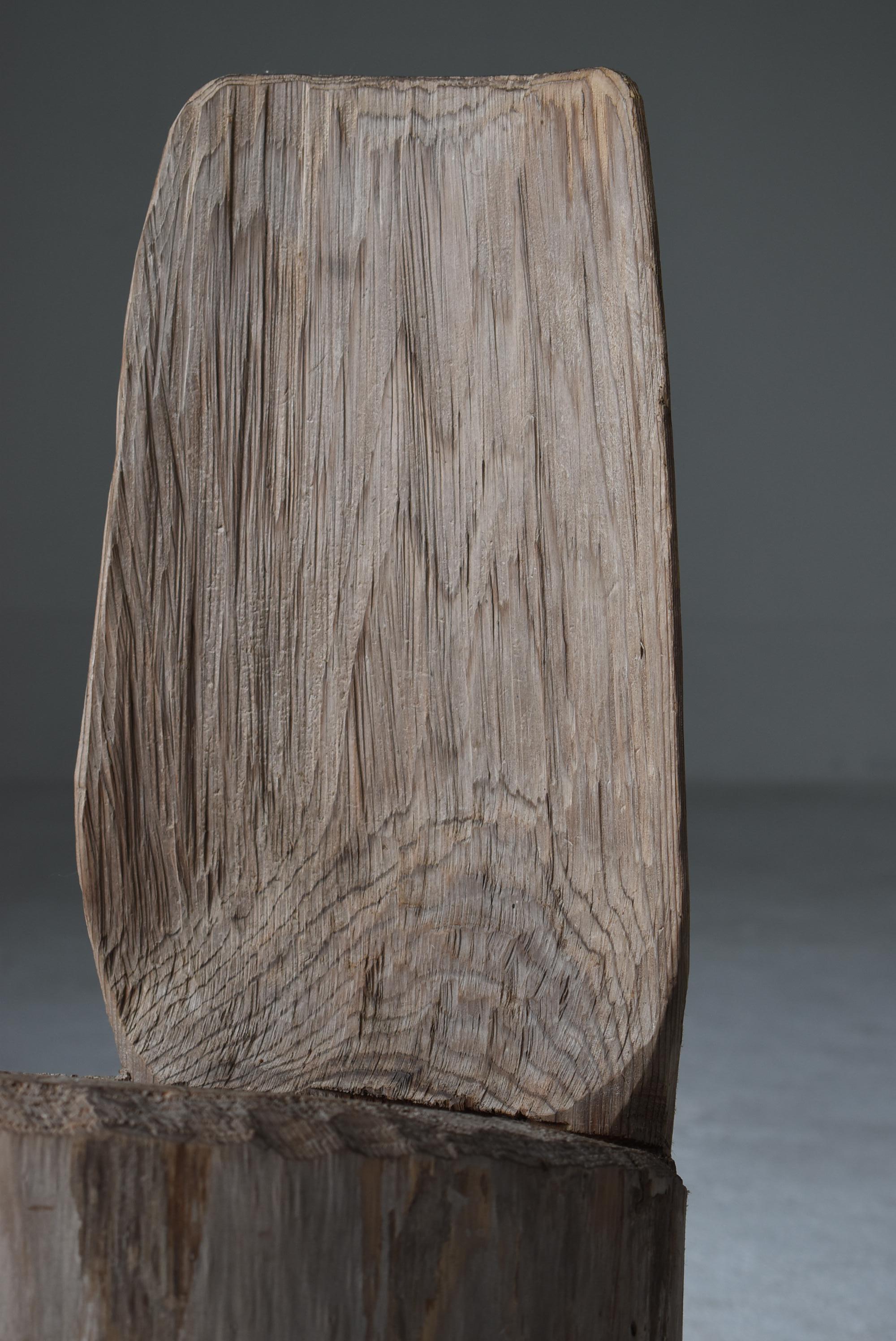 Travail du bois Chaise d'appoint japonaise primitive ancienne 1950s-1970s / Wabi Sabi en vente