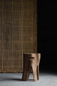 Vecchio sgabello primitivo giapponese anni '50-'70 / Sedia laterale Wabisabi