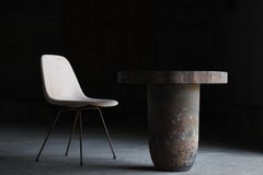 Japanese Old Round Coffee Table 1930s-1960s / Primitive Side Table Wabi Sabi