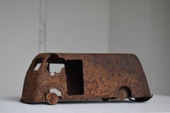 Japanese Old Rusted Car Toys 1940s-1970s/Vintage Iron Object Figurine Wabisabi