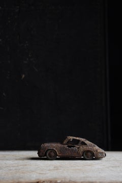Japanese Old Rusted Toy Car "Porsche" 1960s-1980s / Figurine Wabisabi