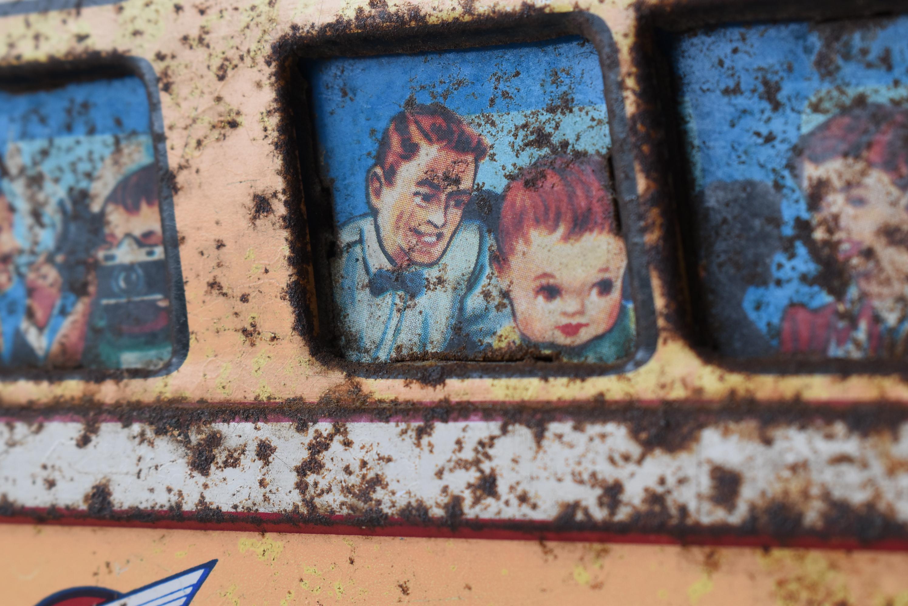 Japanese Old Rusty Toy Bus 1950s-1980s / Figurine Wabisabi 5