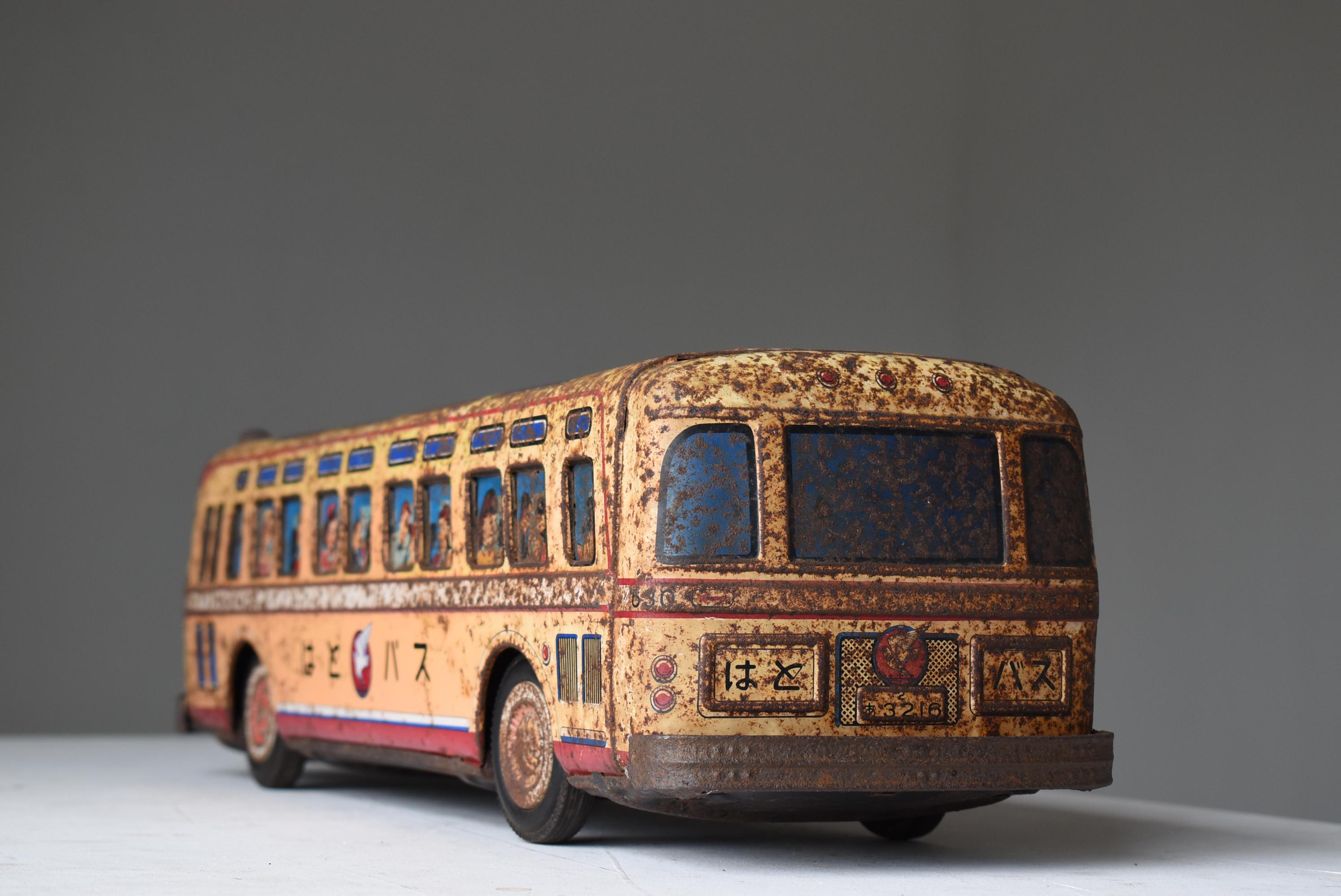 Japanese Old Rusty Toy Bus 1950s-1980s / Figurine Wabisabi 6