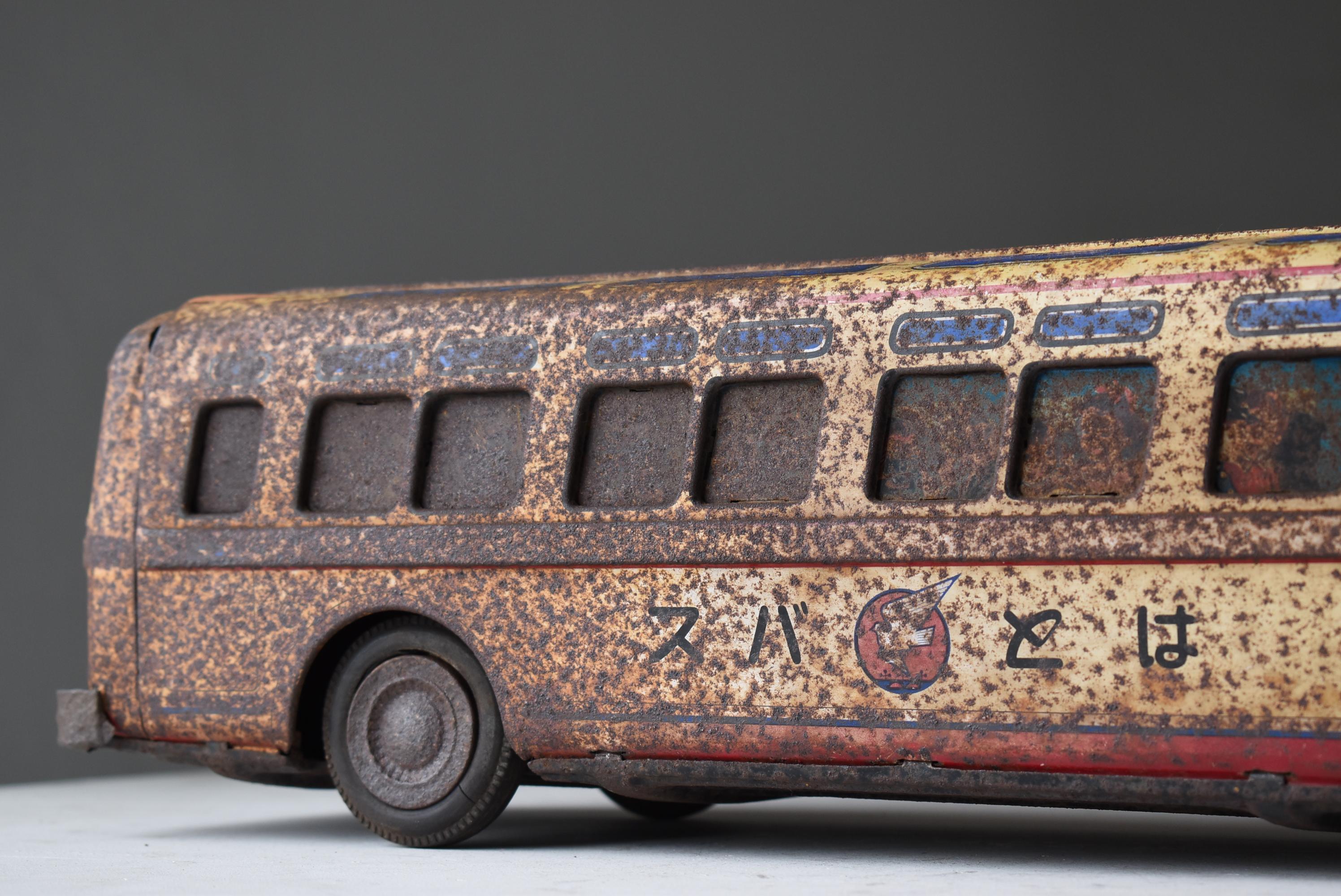 Japanese Old Rusty Toy Bus 1950s-1980s / Figurine Wabisabi In Good Condition In Sammu-shi, Chiba