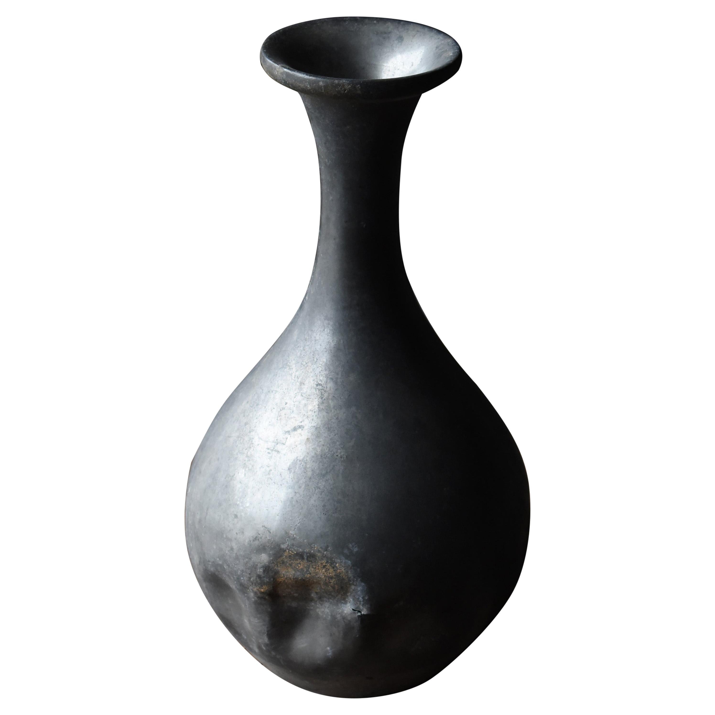 Japanese Antique Sake Bottle 1860s1900s/Flower Vase Pottery Tsubo