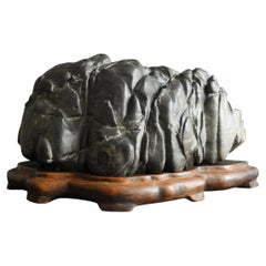 Japanese old scholar's stone"Suiseki"/appreciated mountain stone/ OB335
