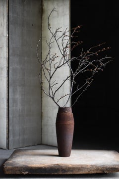 Japanese Old Shell Casing 1930s-1940s / Iron Object Flower Vase Wabi Sabi