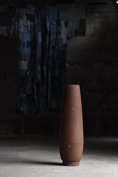 Japanese Old Shell Casing 1930s-1940s / Iron Object Flower Vase Wabi Sabi