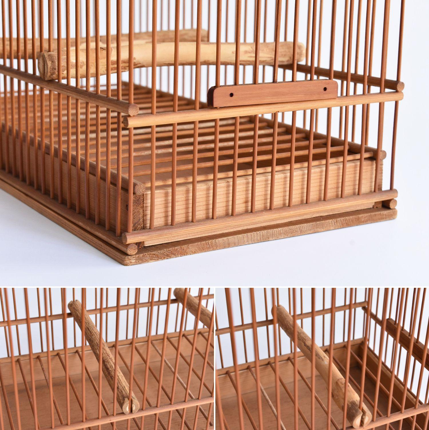 Cedar Japanese Old Small Bamboo Bird Cage / Carefully Crafted Luxury Bird Cage