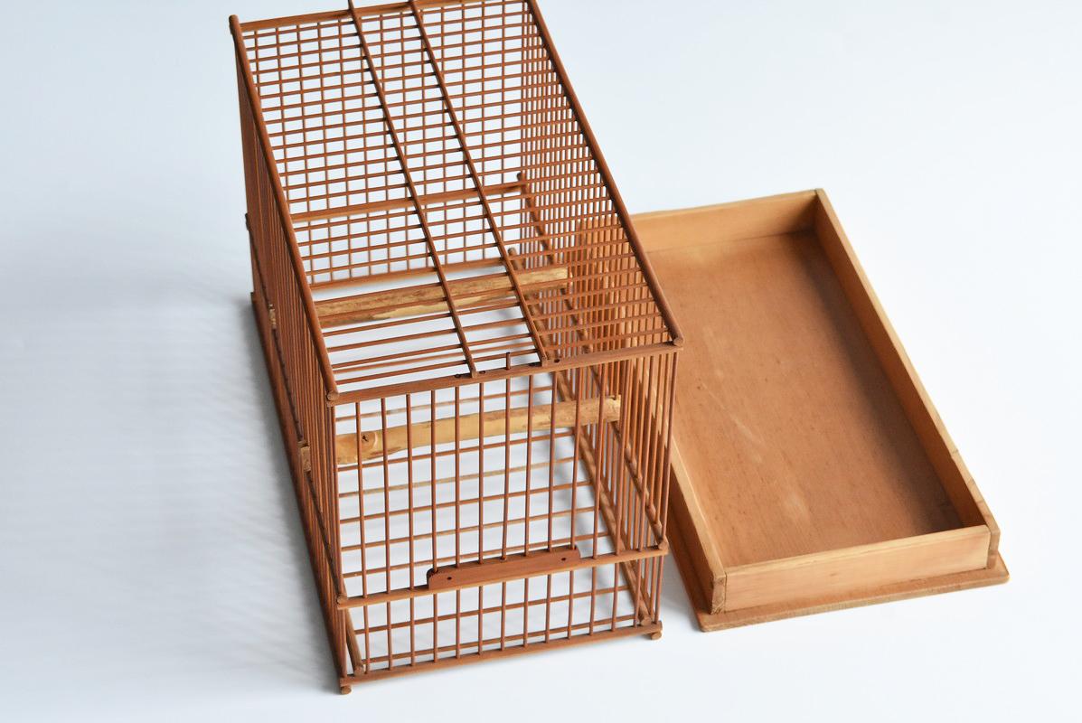 Japanese Old Small Bamboo Bird Cage / Carefully Crafted Luxury Bird Cage 1