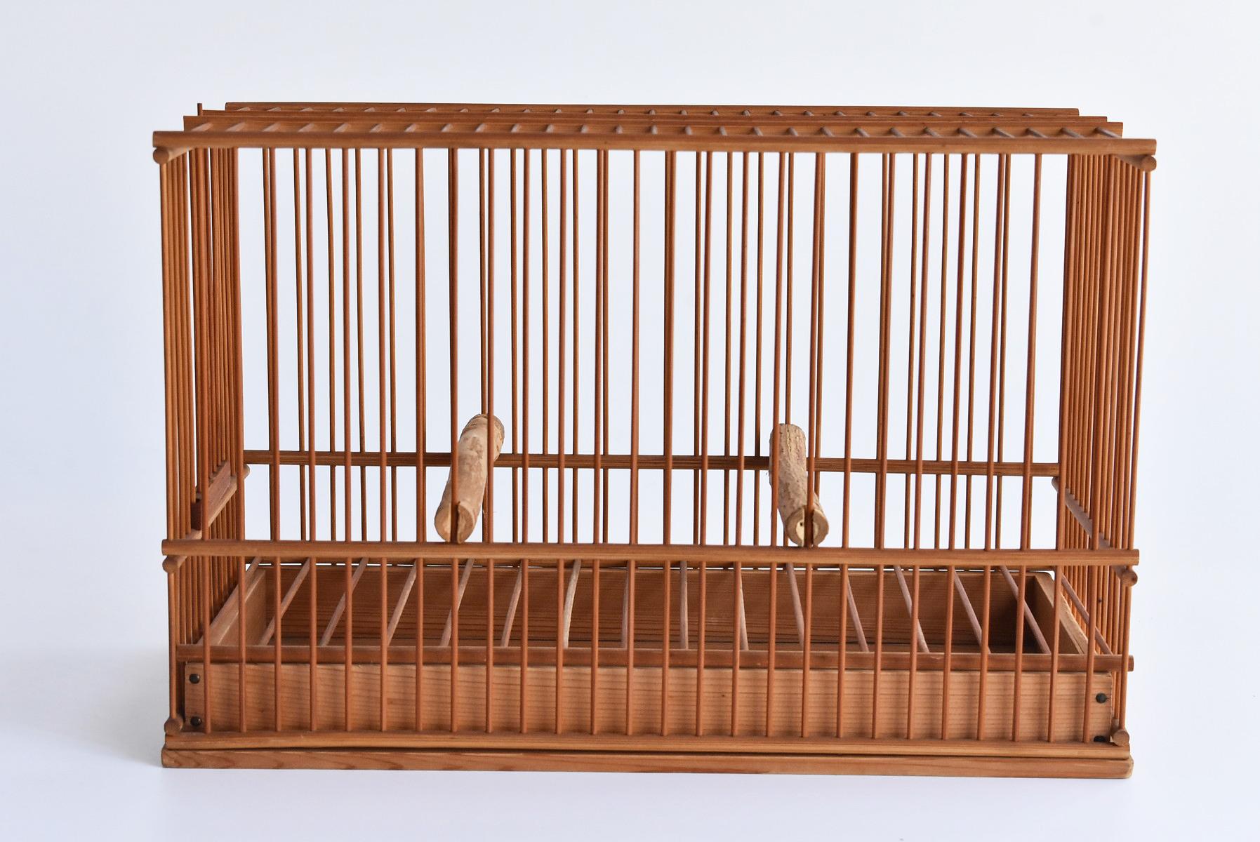 Taisho Japanese Old Small Bamboo Bird Cage / Carefully Crafted Luxury Bird Cage