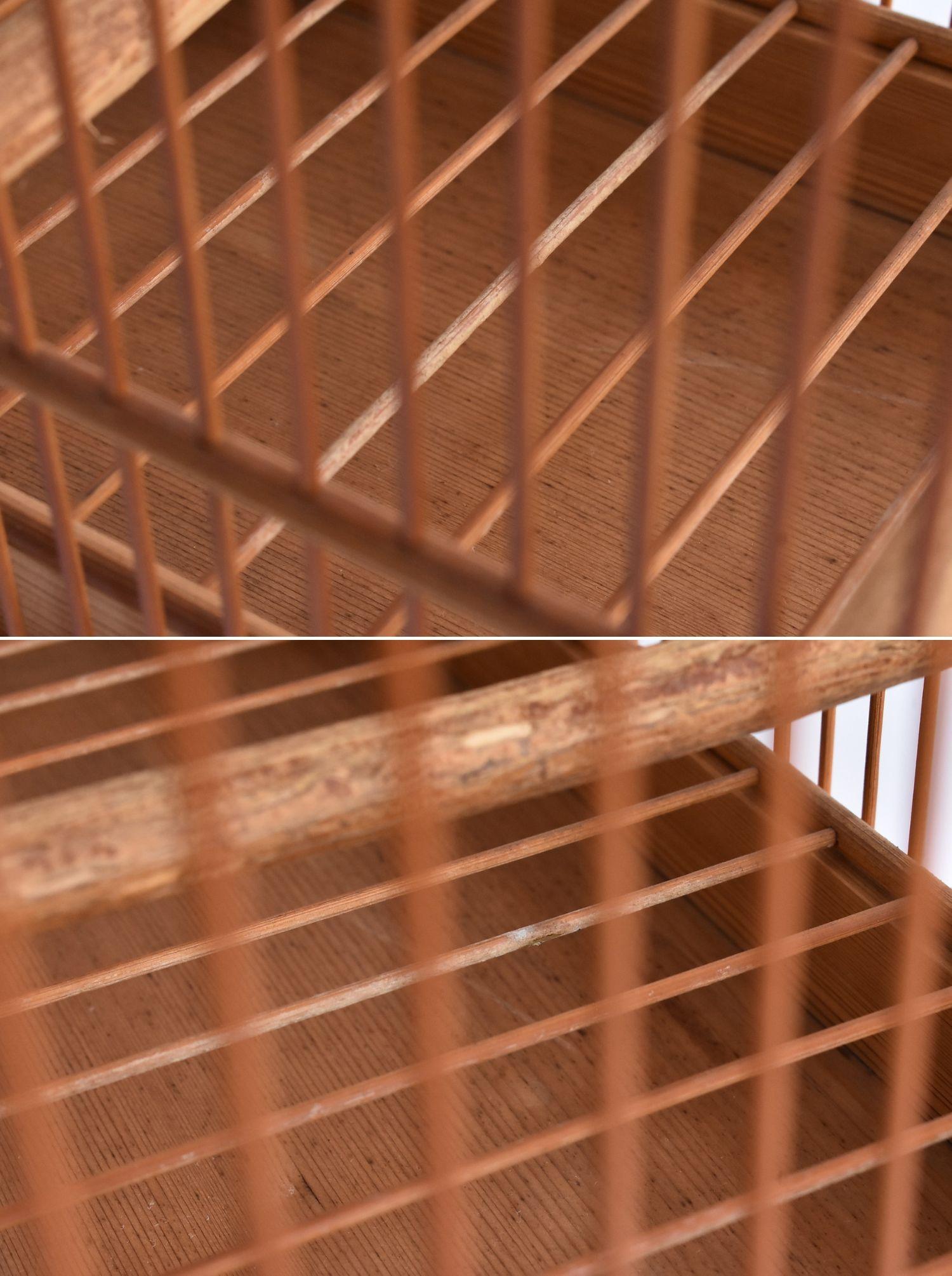 20th Century Japanese Old Small Bamboo Bird Cage / Carefully Crafted Luxury Bird Cage