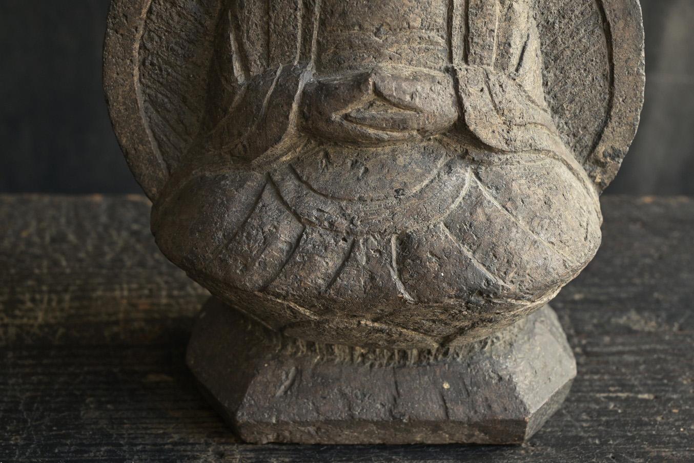 Japanese old small stone Buddha/Edo period/Tathagata(Nyorai) Buddha statue 5