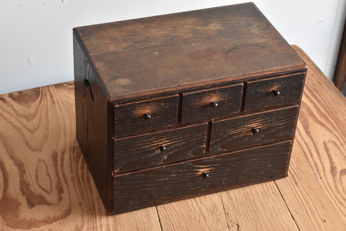 Japanese Old Small Wooden Drawer / 1912-1950 / Accessory Case/ Taisho-Showa In Good Condition For Sale In Sammu-shi, Chiba