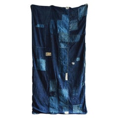 Japanese Old Spliced Indigo Dyed Cloth / Wabisabi Art / Tapestry/Wall Decoration