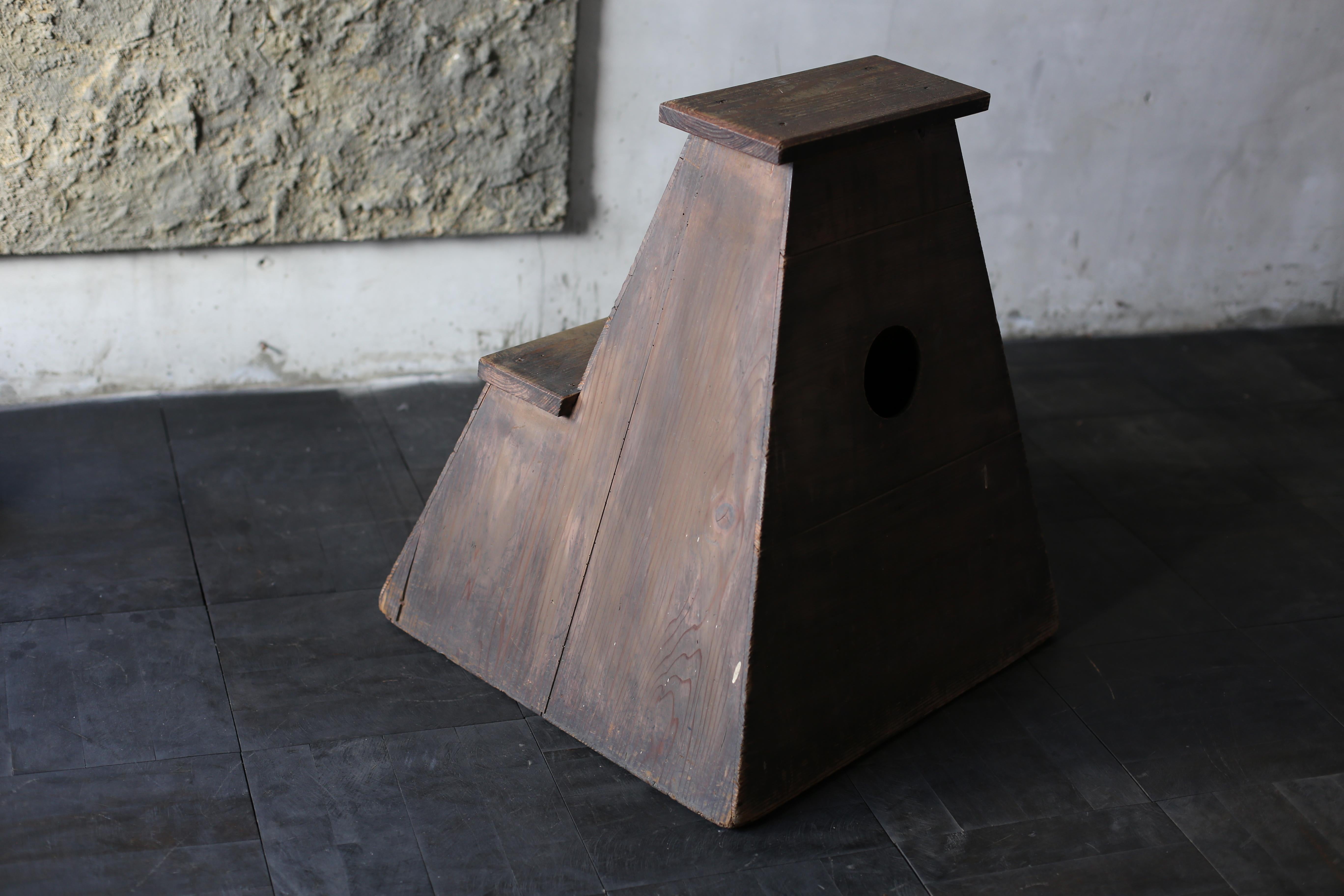 Japanese Old Stand 1860s-1920s/Antique Chair Stool Wabisabi Stepping Stone For Sale 5