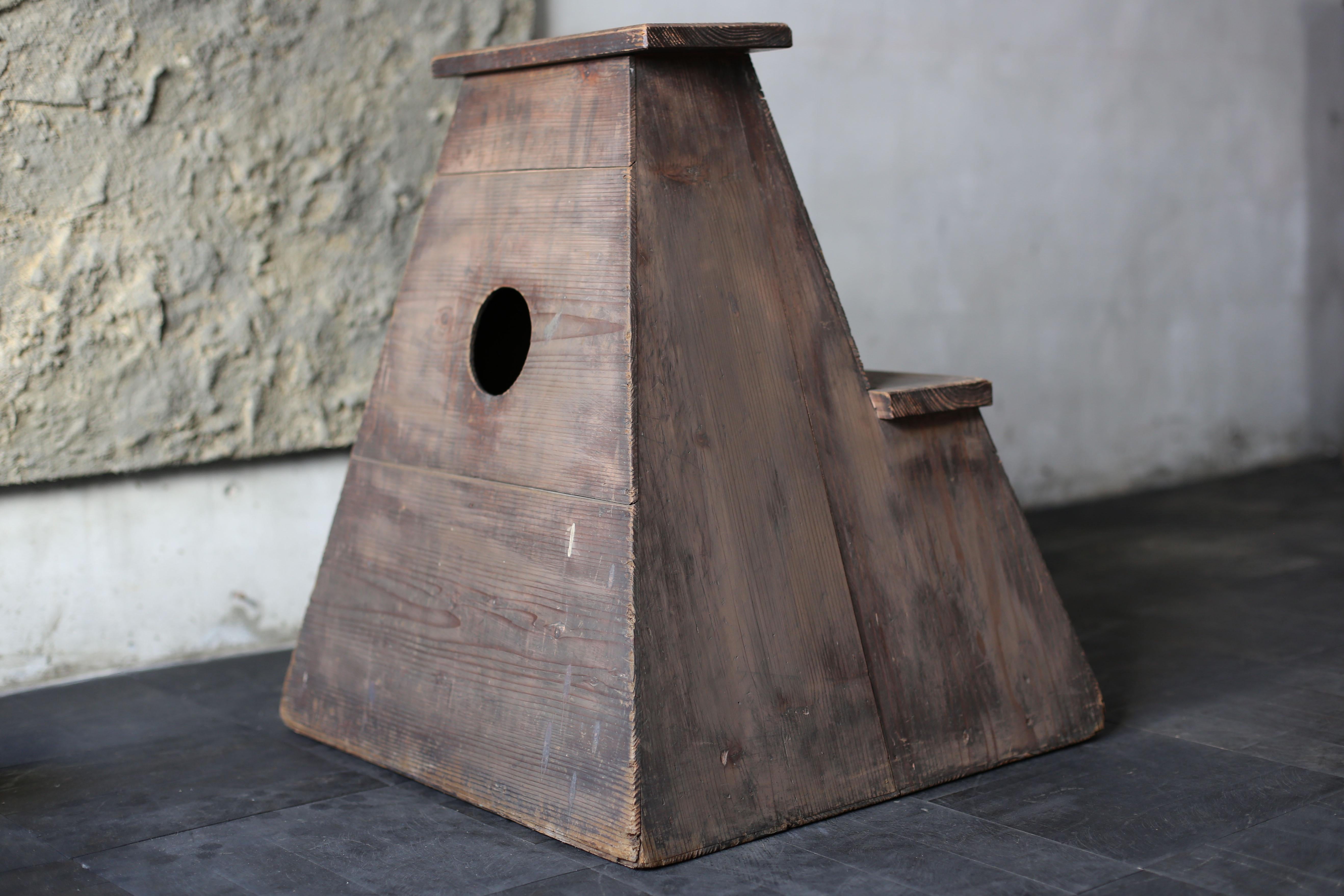 Japanese Old Stand 1860s-1920s/Antique Chair Stool Wabisabi Stepping Stone For Sale 7
