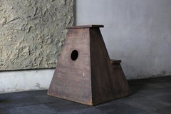 Vecchio supporto giapponese degli anni 1860-1920/sgabello antico per sedia Wabisabi Stepping Stone