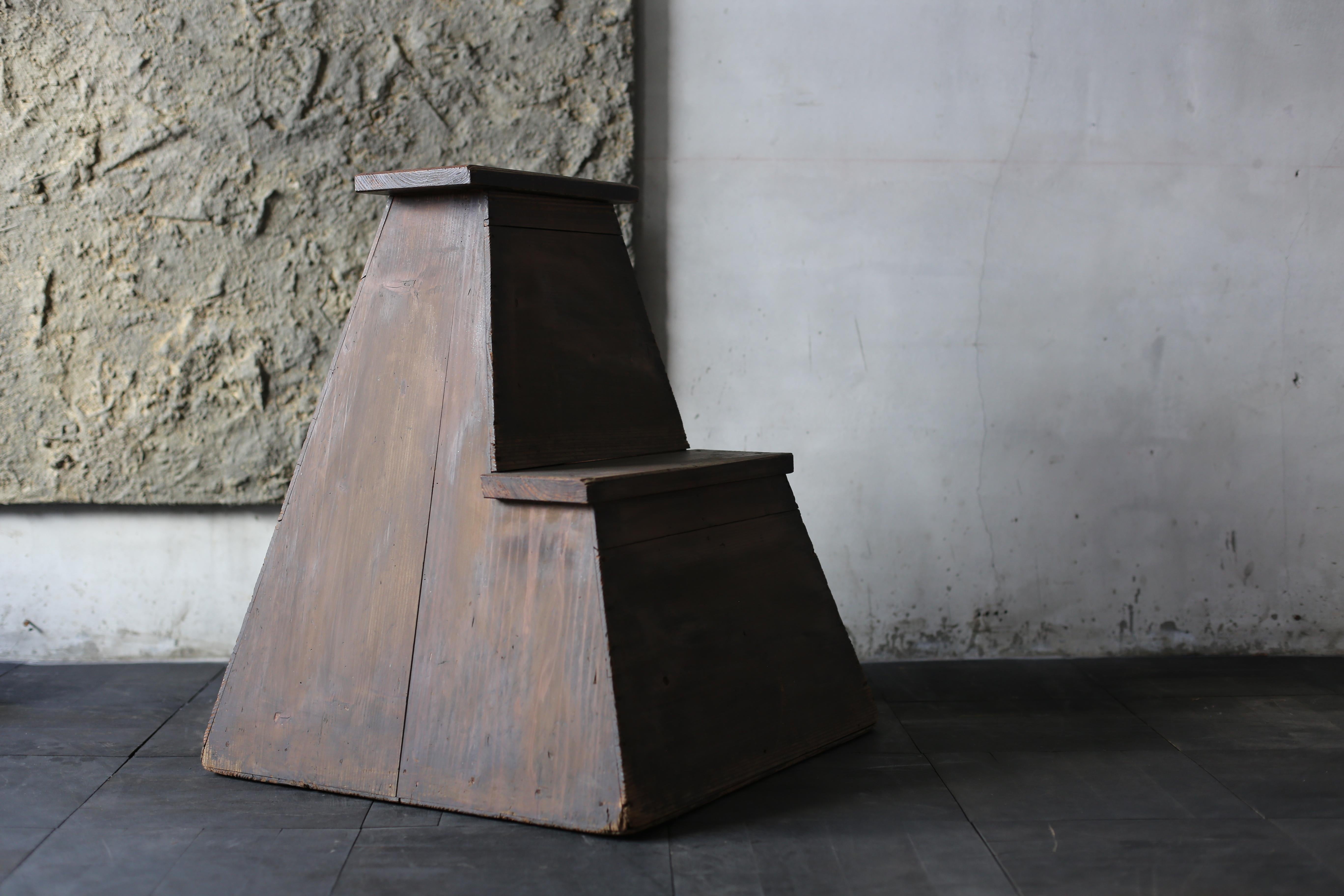 Meiji Japanese Old Stand 1860s-1920s/Antique Chair Stool Wabisabi Stepping Stone For Sale