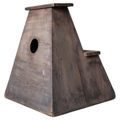 Japonés Antiguo 1860s-1920s/Antiguo Taburete Silla Wabisabi Stepping Stone