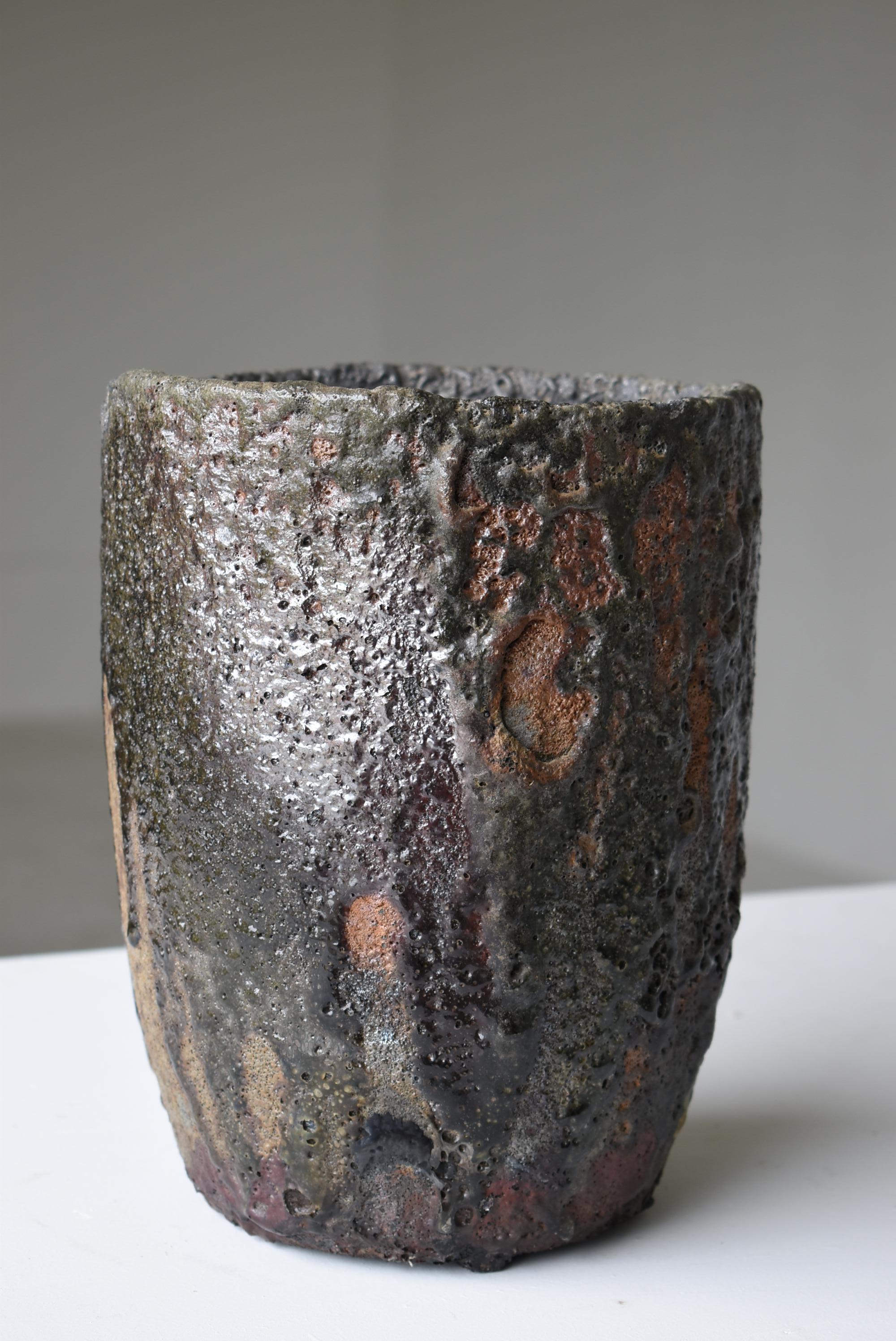 Japanese Old Stone Pot 1920s-1950s/Pottery Jar Vessel Tsubo Wabisabi-Art Ceramic 3