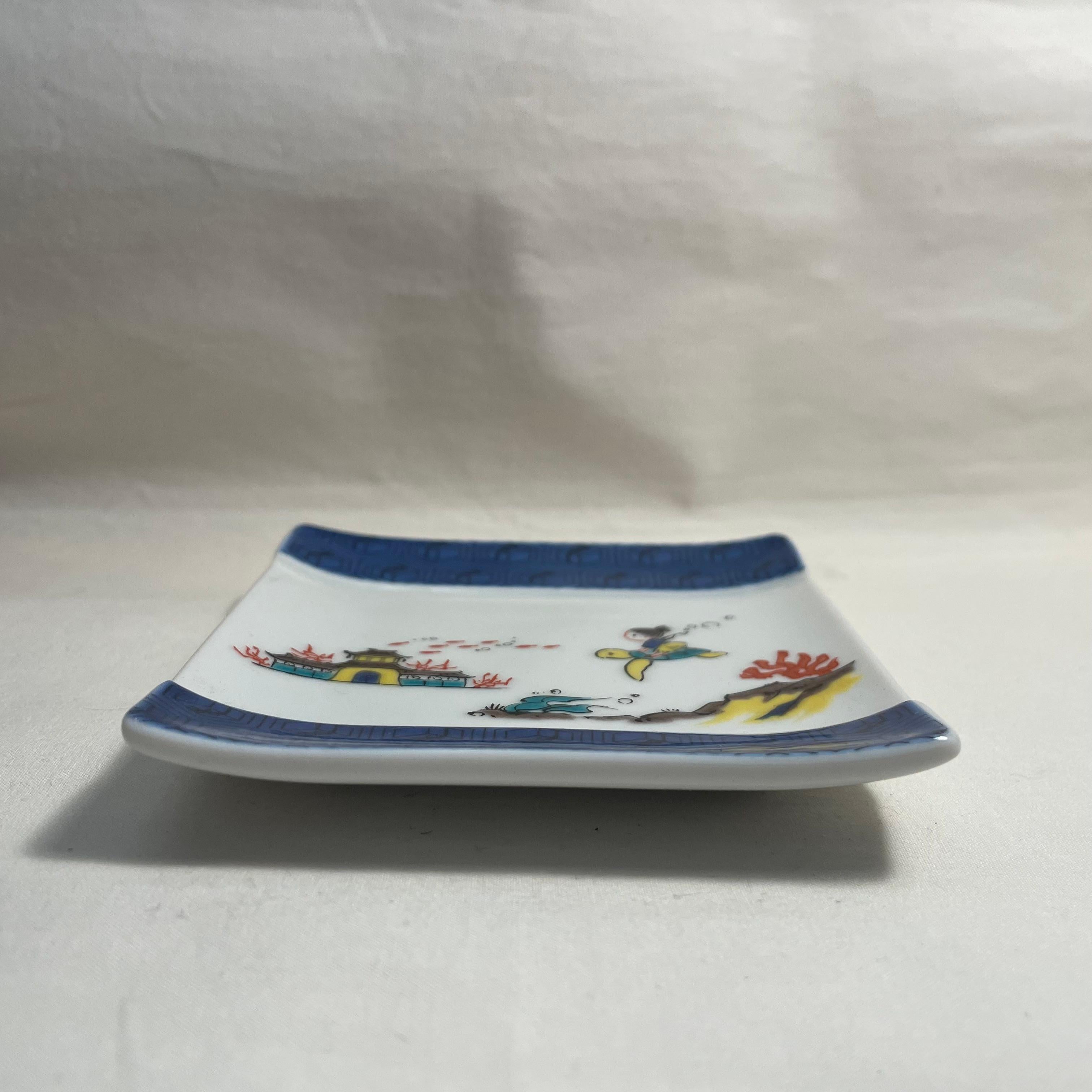 Japanese Old Stories 4 plates Kutani Ware 1990s In Fair Condition In Paris, FR