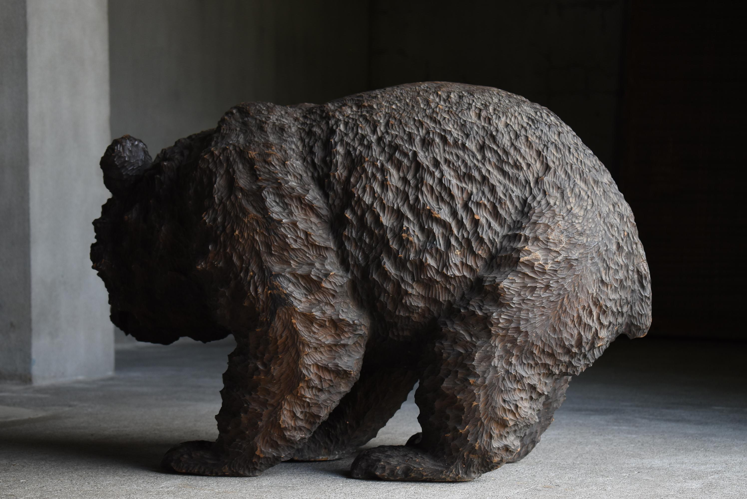 Japanese Old Super Large Bear 1950s-1970s / Wood Carving Sculpture Mingei 5